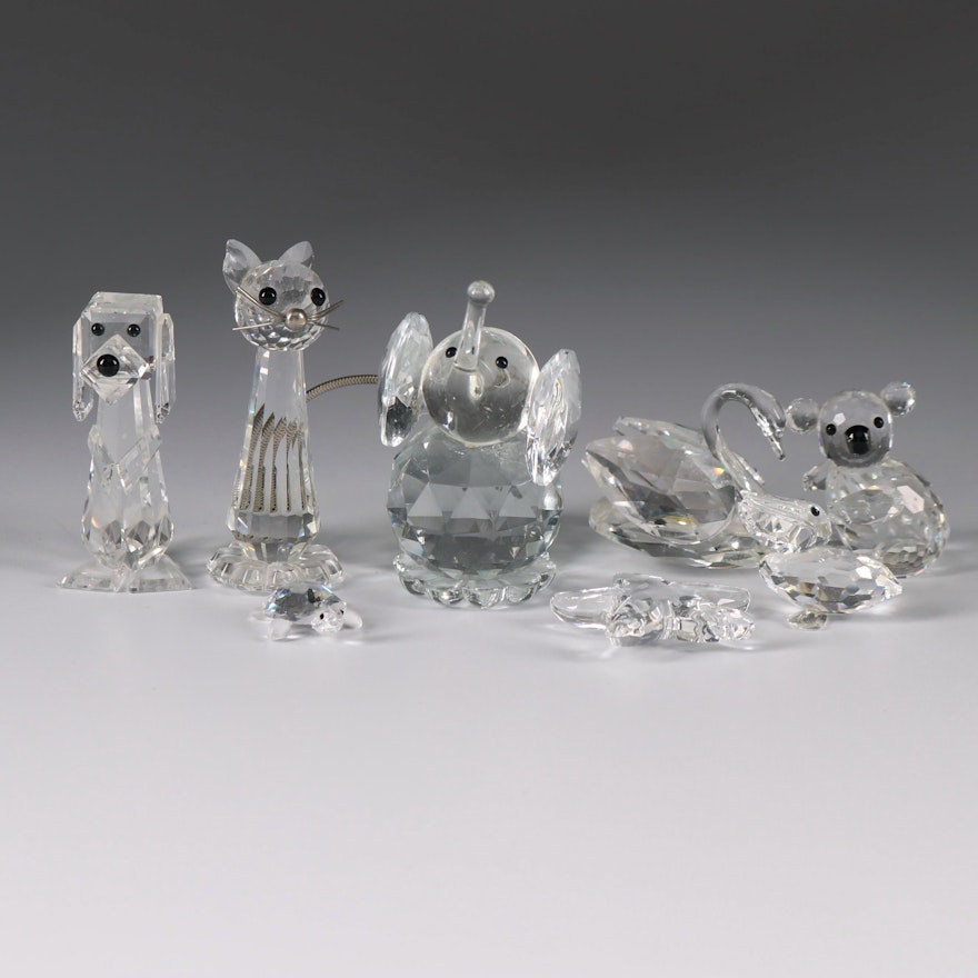 Swarovski Lead Glass Animal Figurines, Late 20th Century