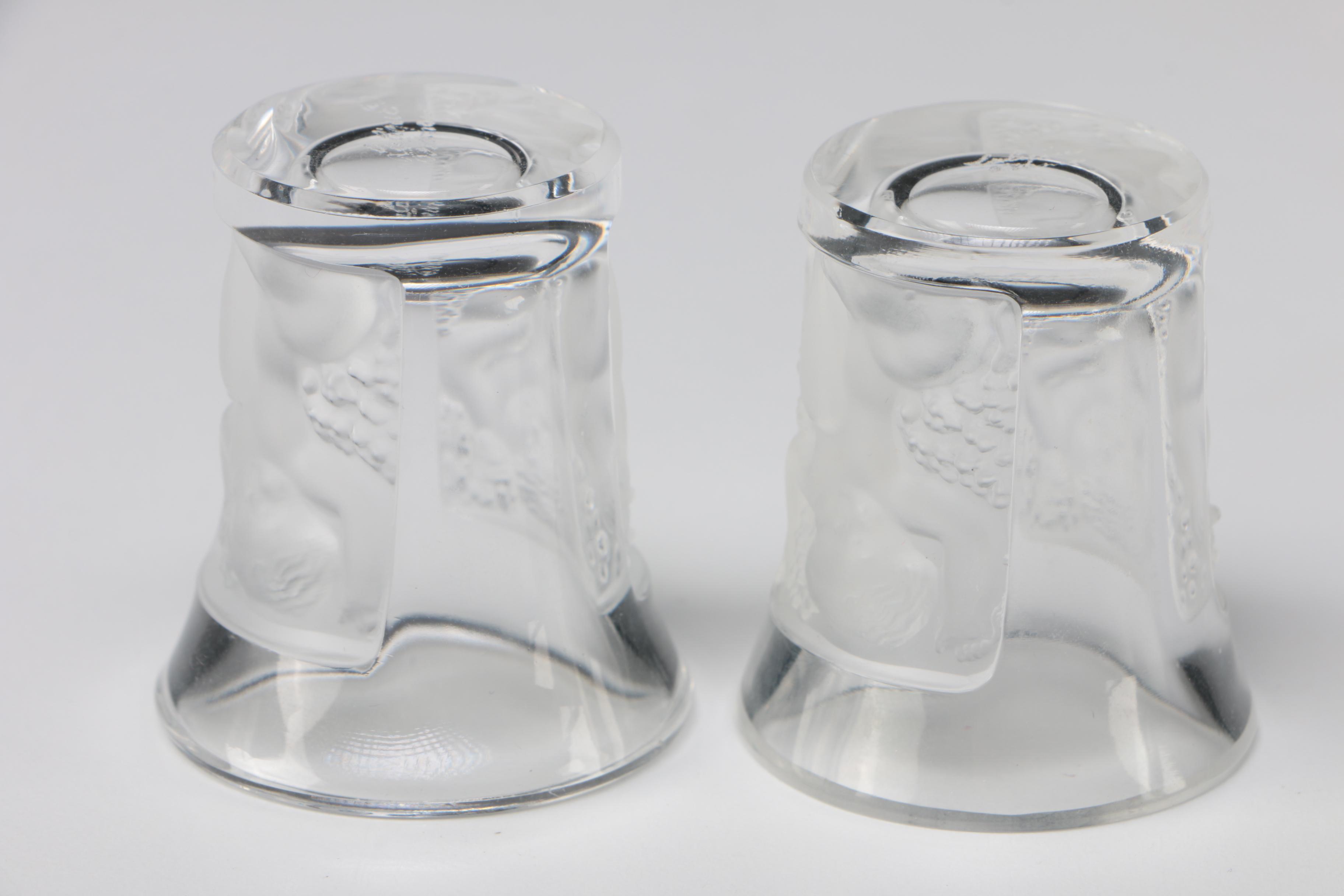 Lalique "Enfants" Crystal Shot Glasses