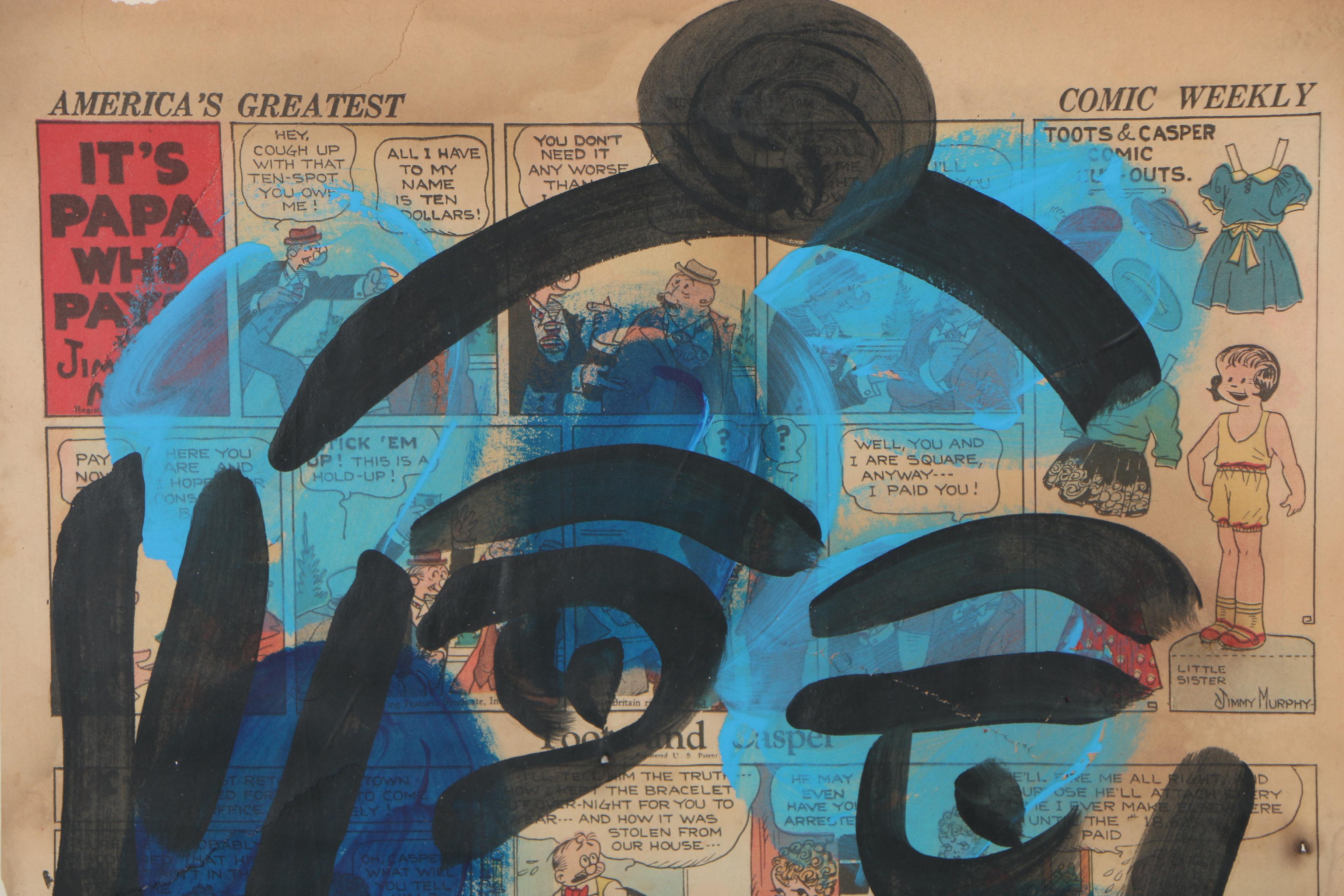 Peter Keil Oil Painting on "Toots and Caspar" Comic Page