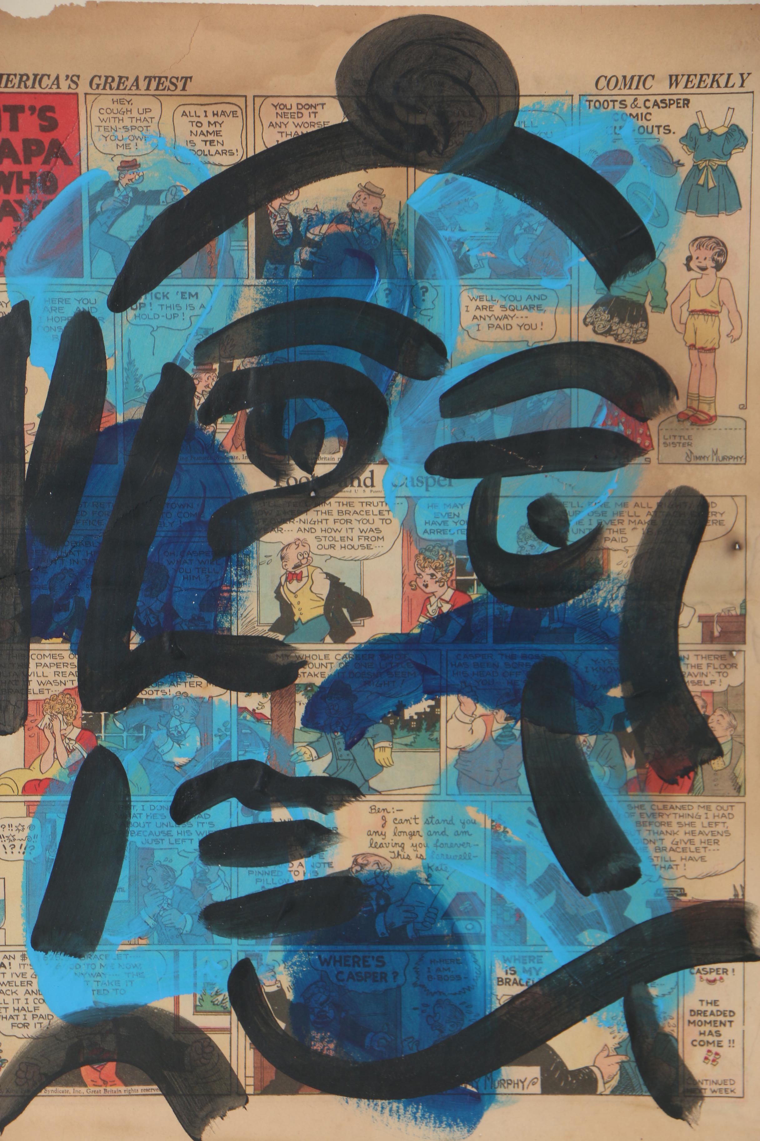 Peter Keil Oil Painting on "Toots and Caspar" Comic Page