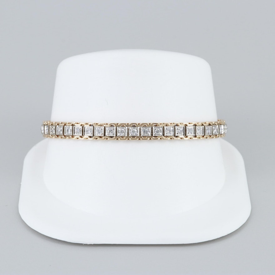 14K Yellow and White Gold 1.00 CTW Diamond Bracelet