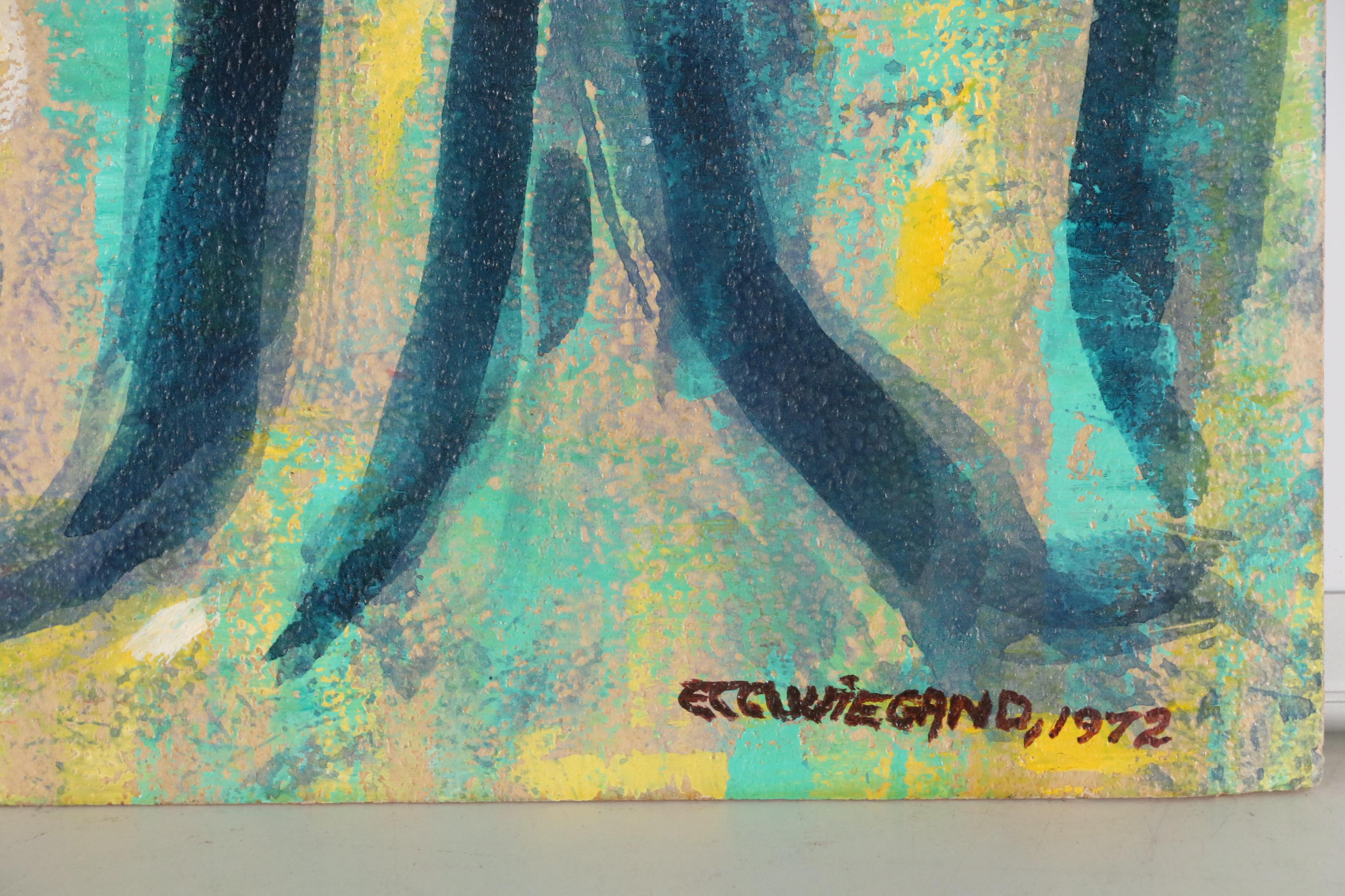 Hilmar Wiegand Mixed Media Paintings "Man With Feathered Hat"