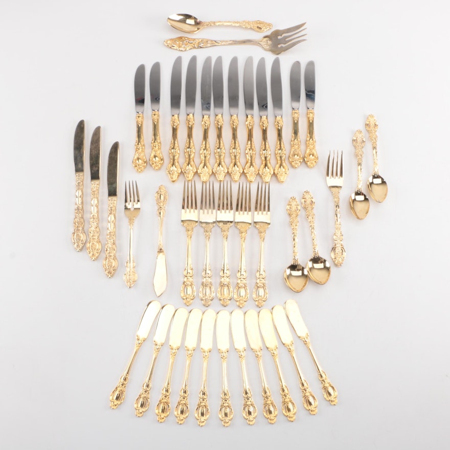 Gold Electroplated and Stainless Flatware Featuring Georgian House