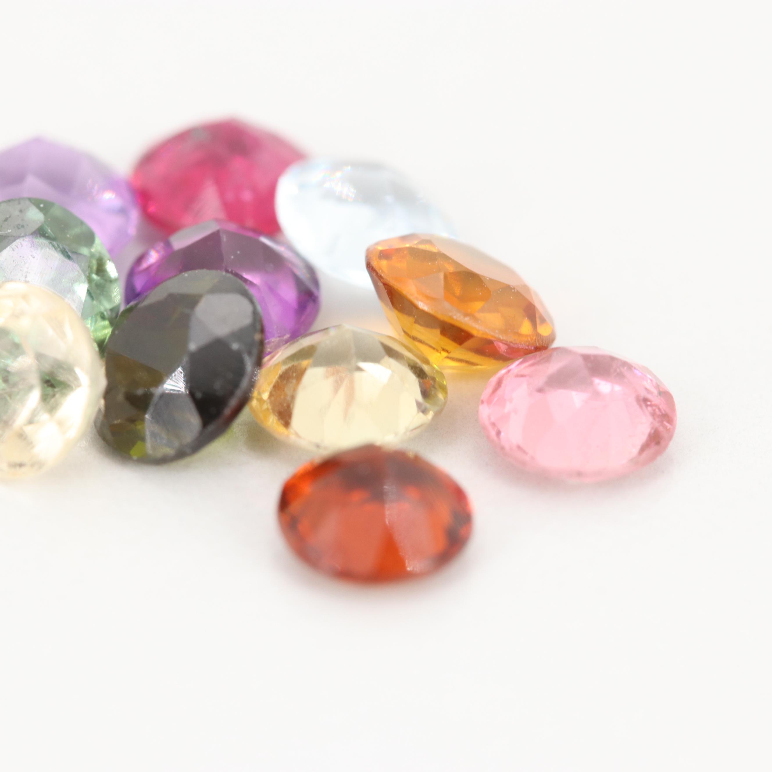 Loose 7.83 CTW Amethyst, Citrine, Garnet, Tourmaline, Topaz and Aquamarine