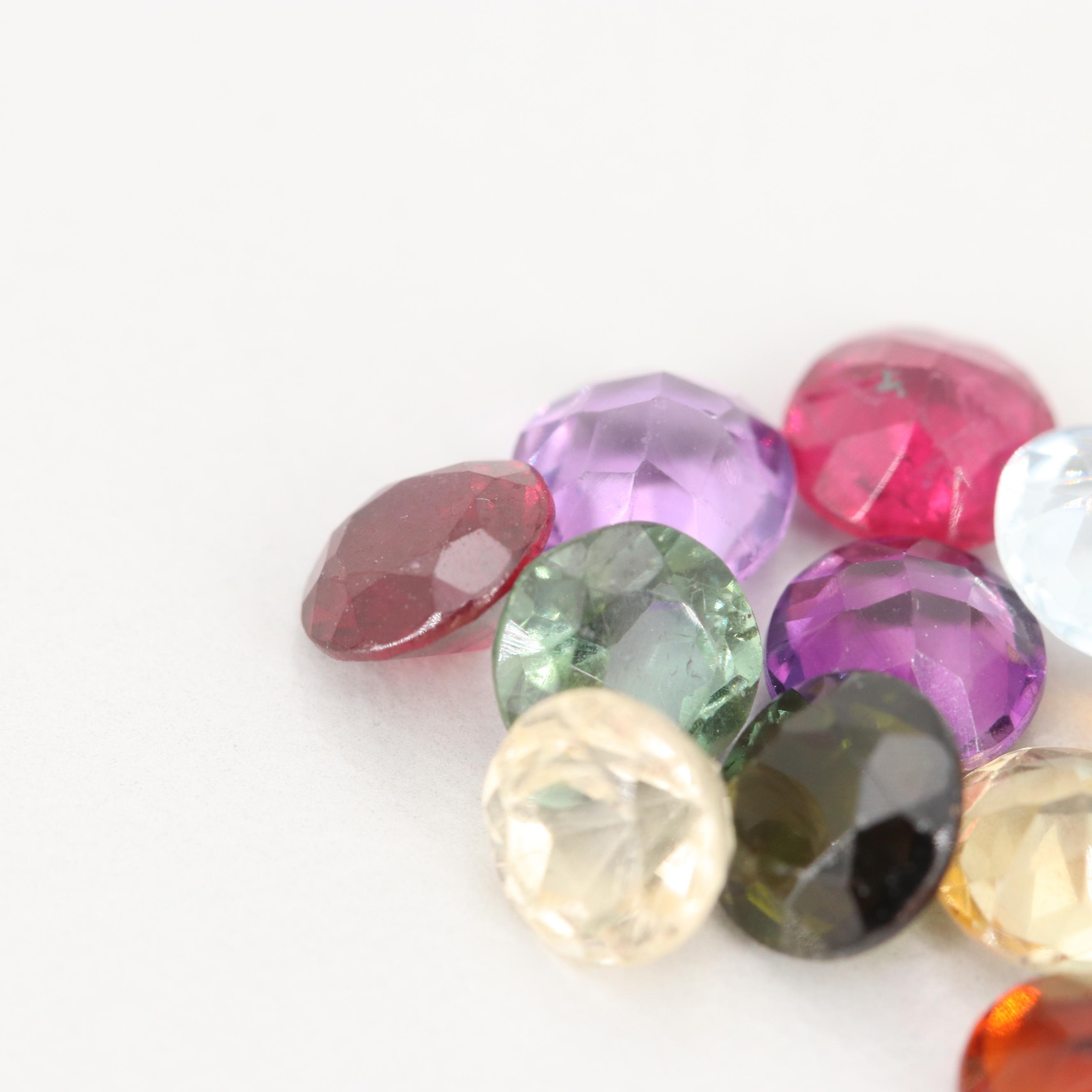 Loose 7.83 CTW Amethyst, Citrine, Garnet, Tourmaline, Topaz and Aquamarine