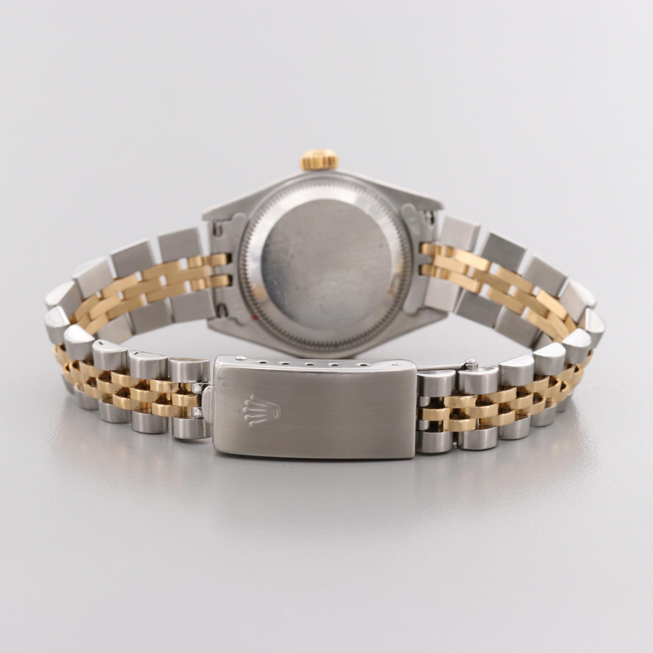 Vintage Rolex Datejust Watch With Mother of Pearl and Diamond Dial