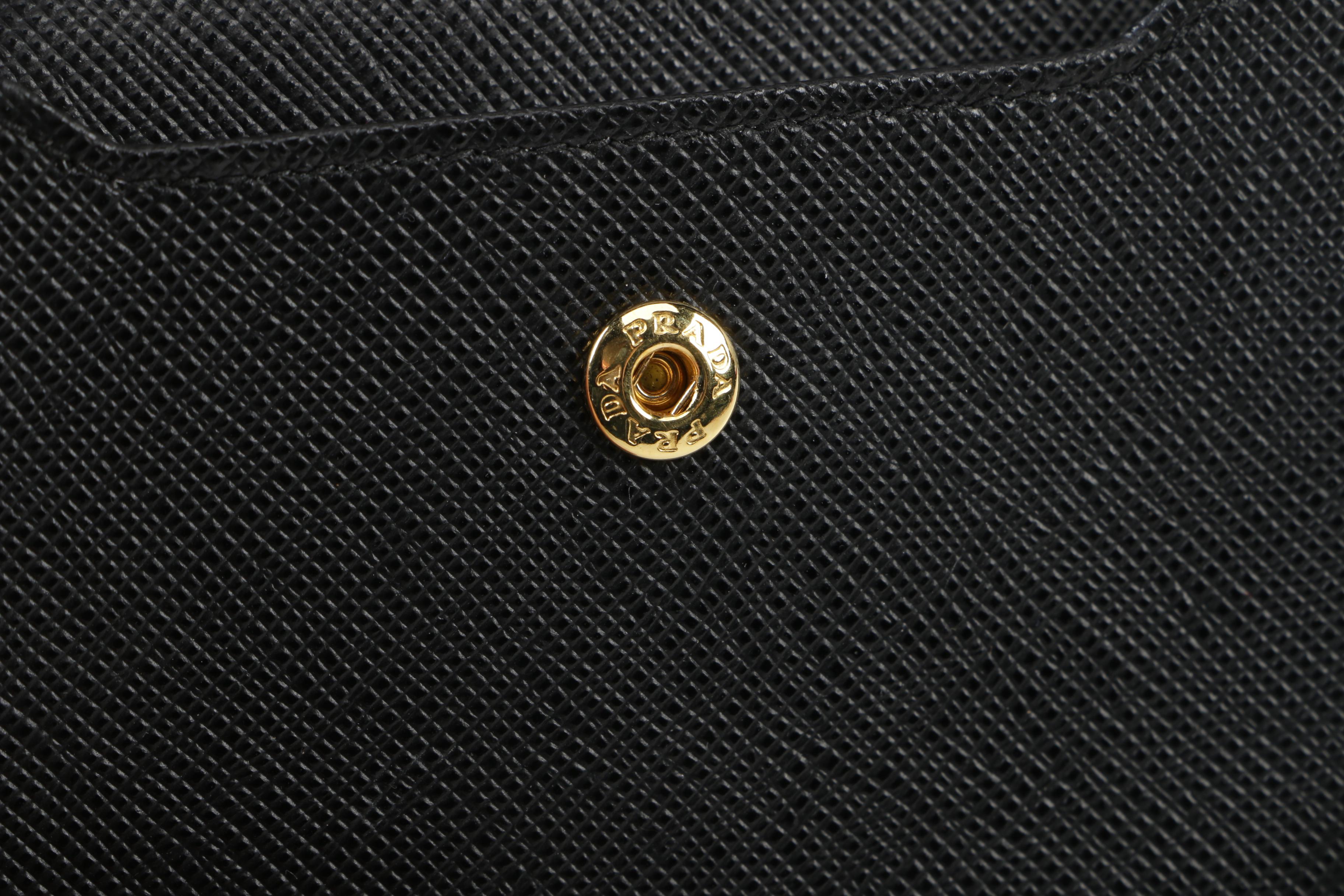 Prada Black Saffiano Leather Business Card or Credit Card Case, Made in Italy