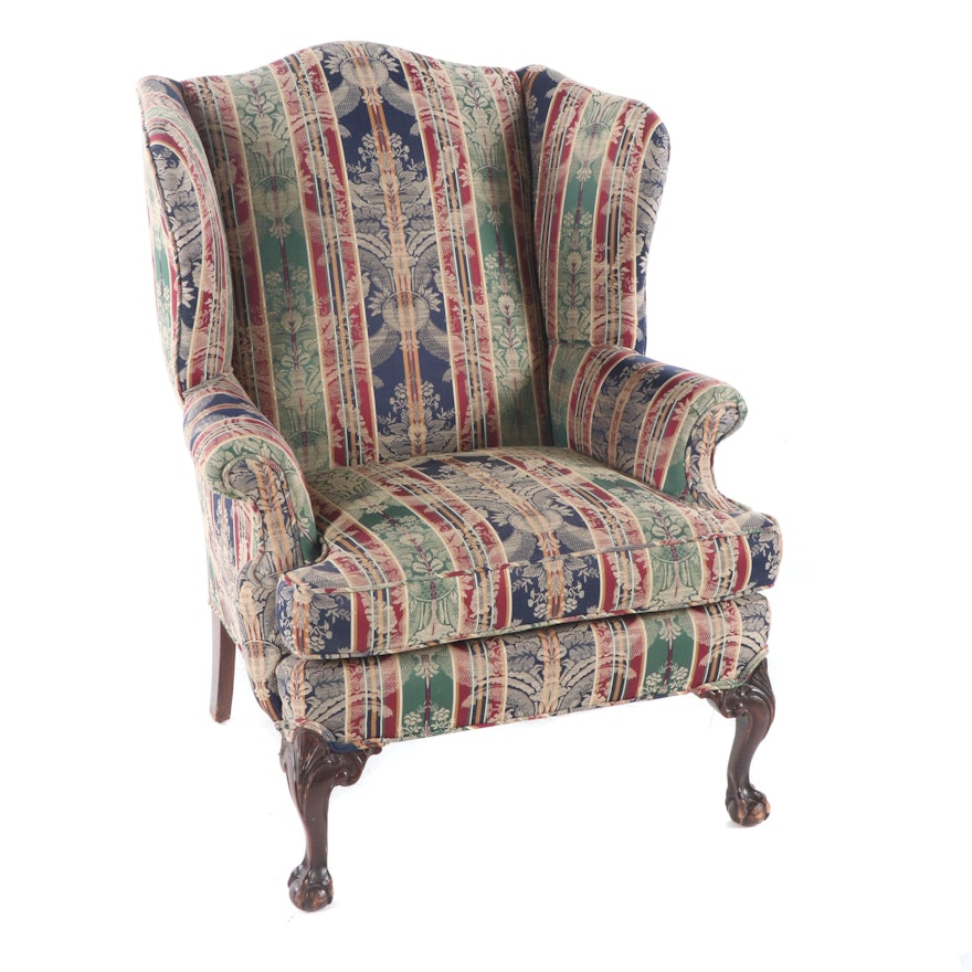 Chippendale Style Upholstered Wingback Chair, by Steve's Upholstery
