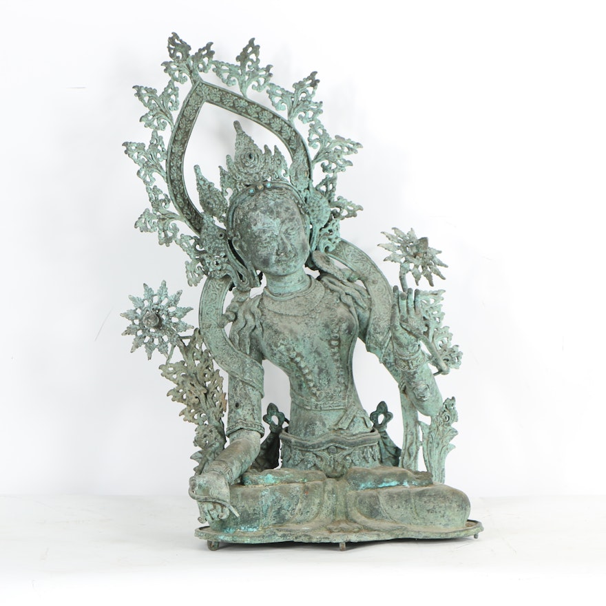 Tibetan Style Cast Metal Tara Sculpture