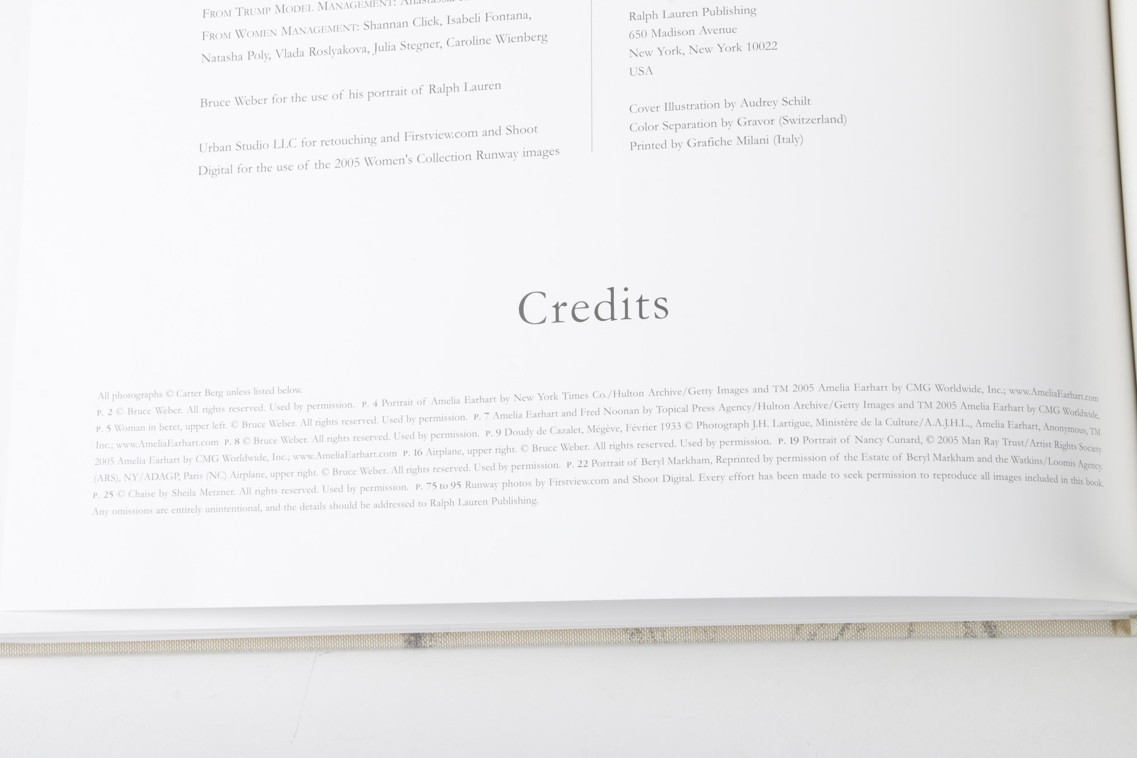 First Edition "Diary of a Collection: Ralph Lauren, Fall 2005"