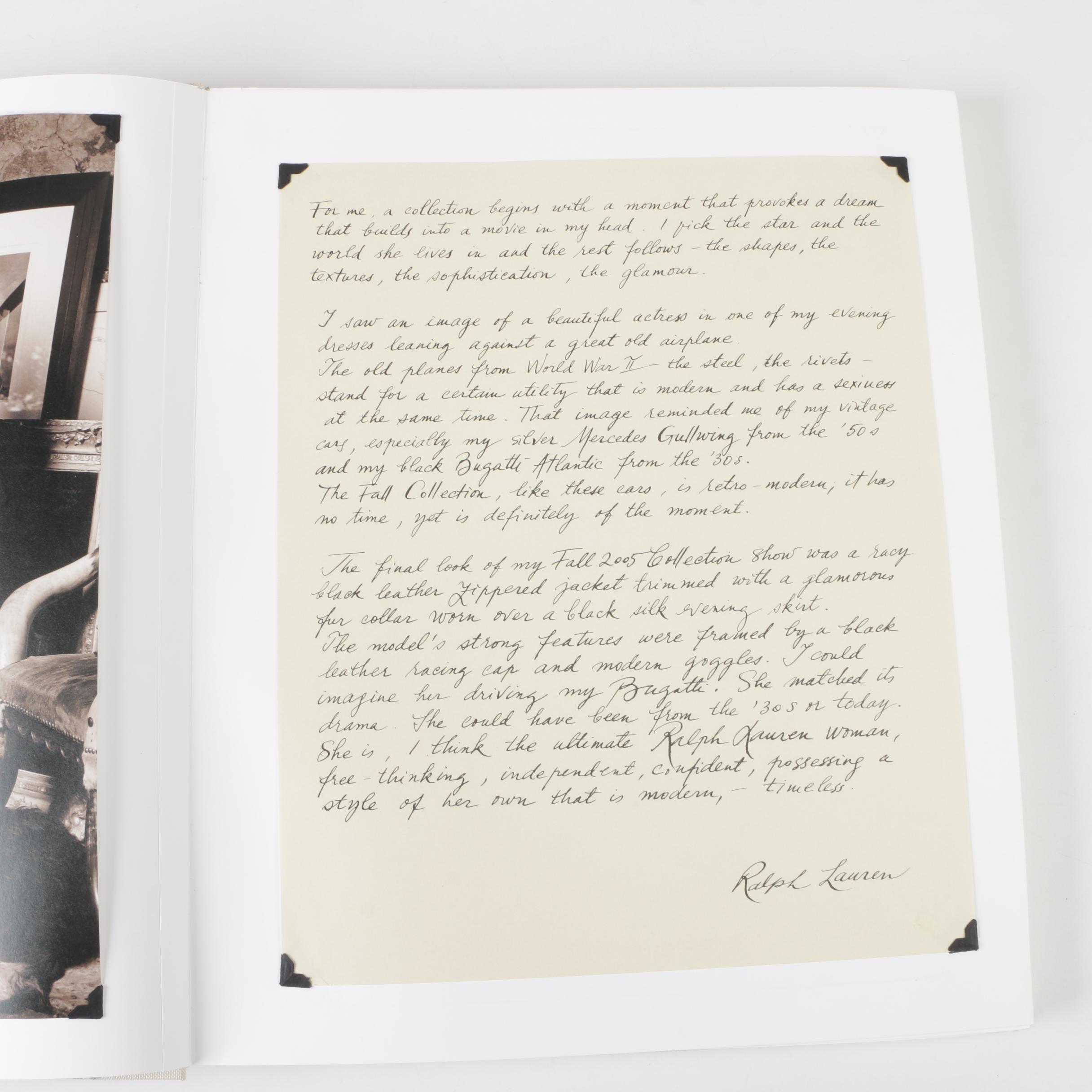 First Edition "Diary of a Collection: Ralph Lauren, Fall 2005"