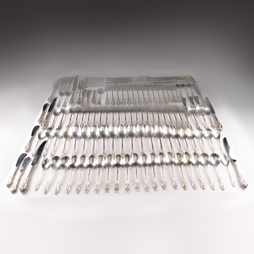 Wallace "Rose Point" Sterling Silver Flatware, C. 1940s