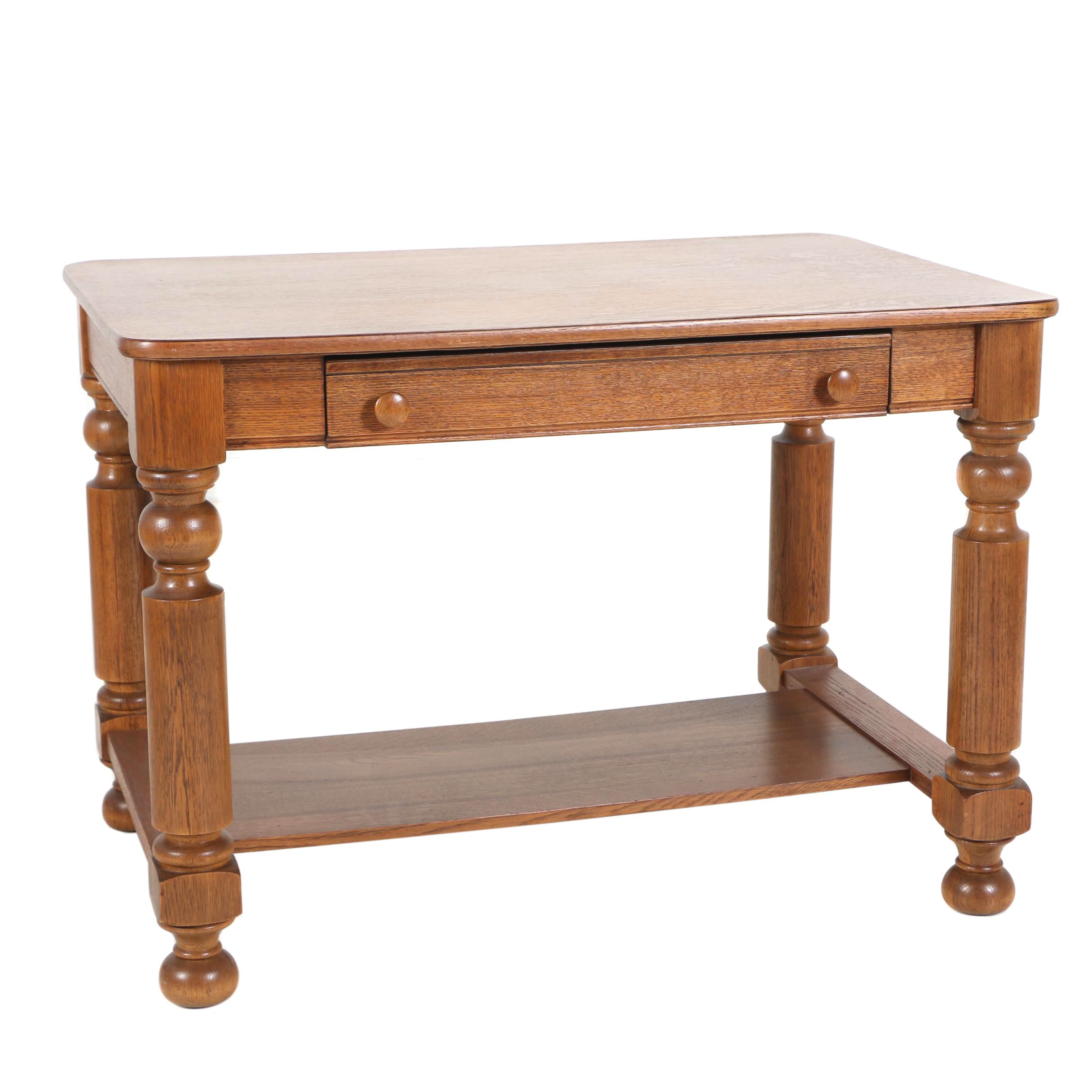 Oak "Cadillac Desk-Table" by Cadillac Cabinet Co. of Detroit, Early 20th Century