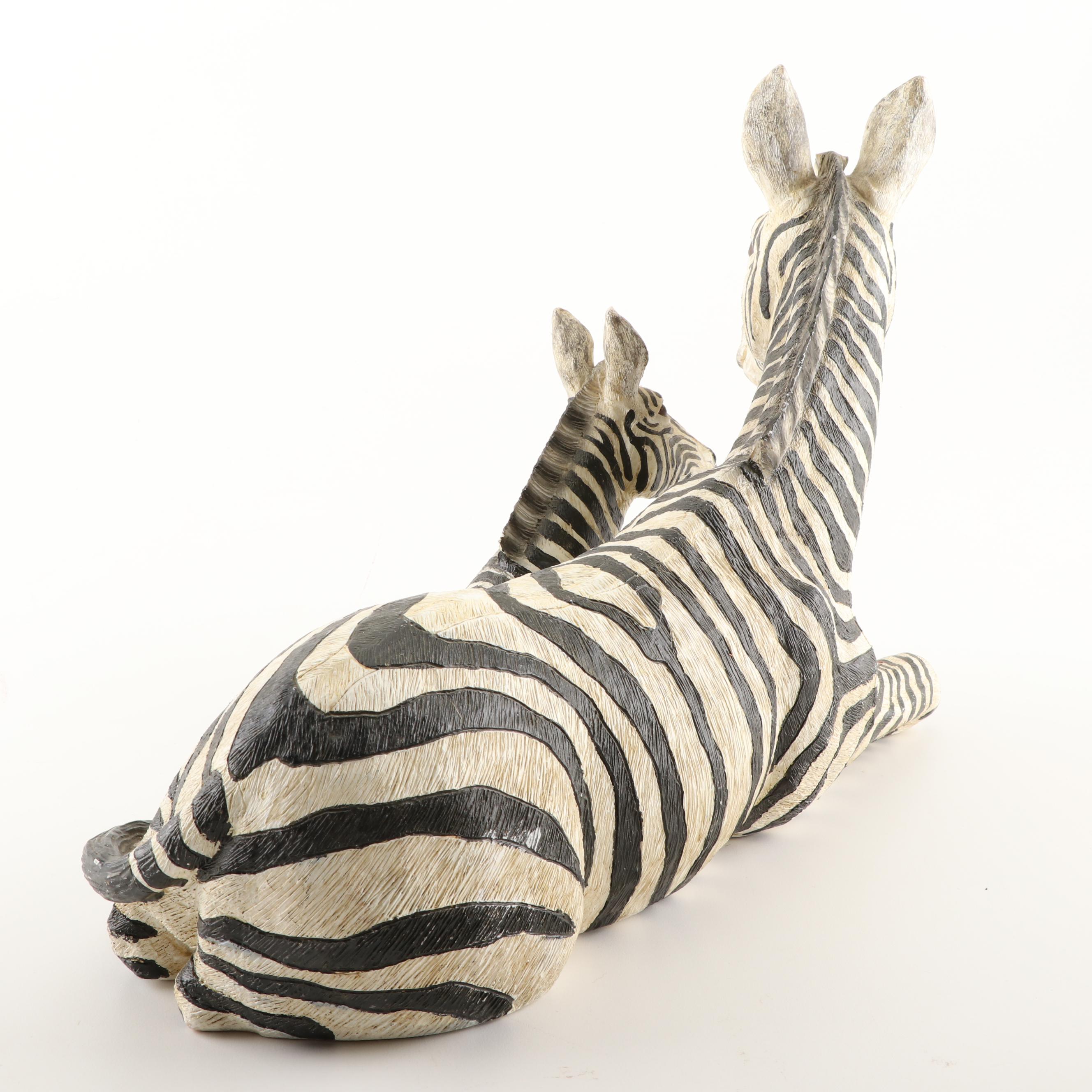 Giraffe and Zebra Resin Figurines