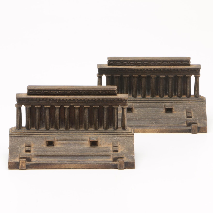 Bradley & Hubbard Lincoln Memorial Bookends, Early 20th Century