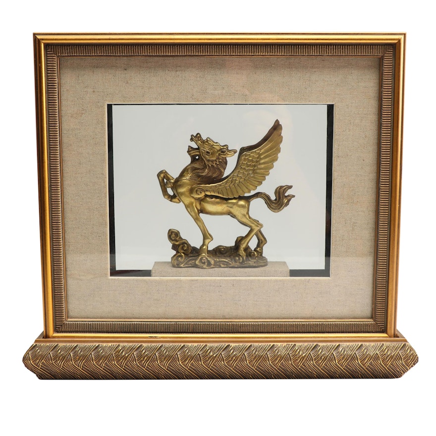 Winged Horse Sculpture in Tabletop Shadowbox