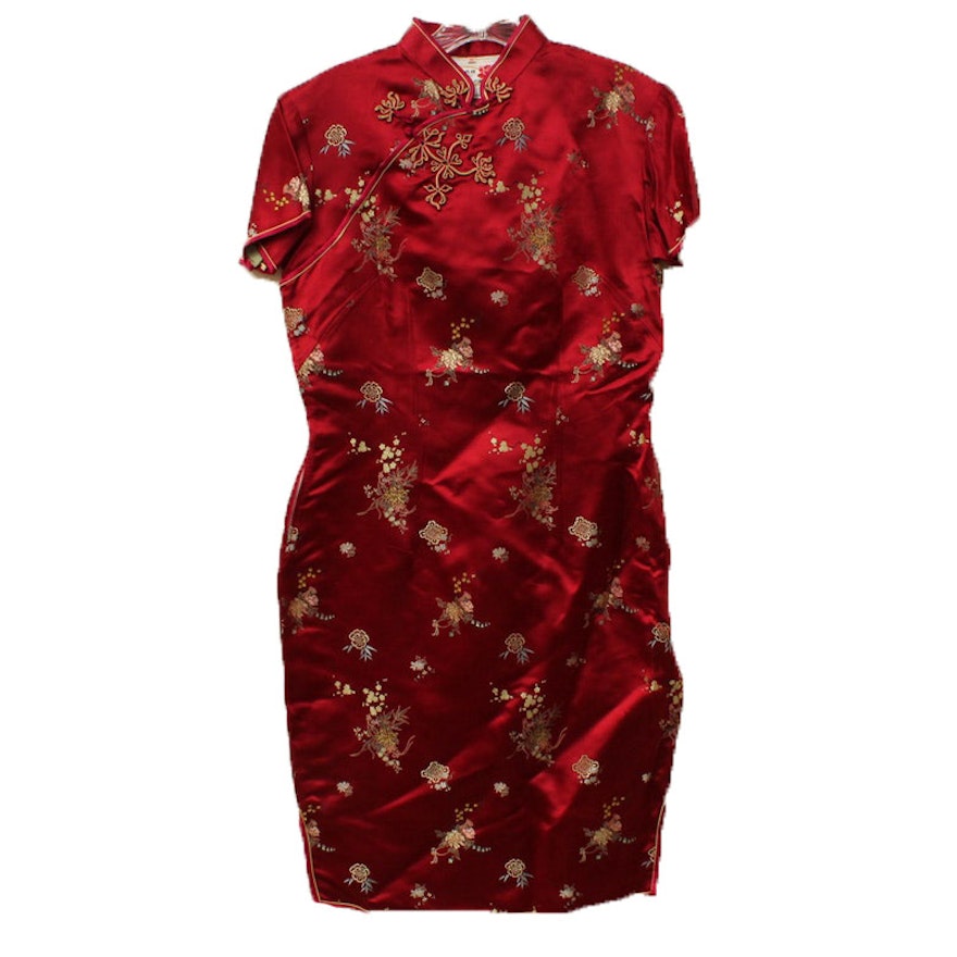 Peony Brand Chinese Silk Brocade Cheongsam Dress