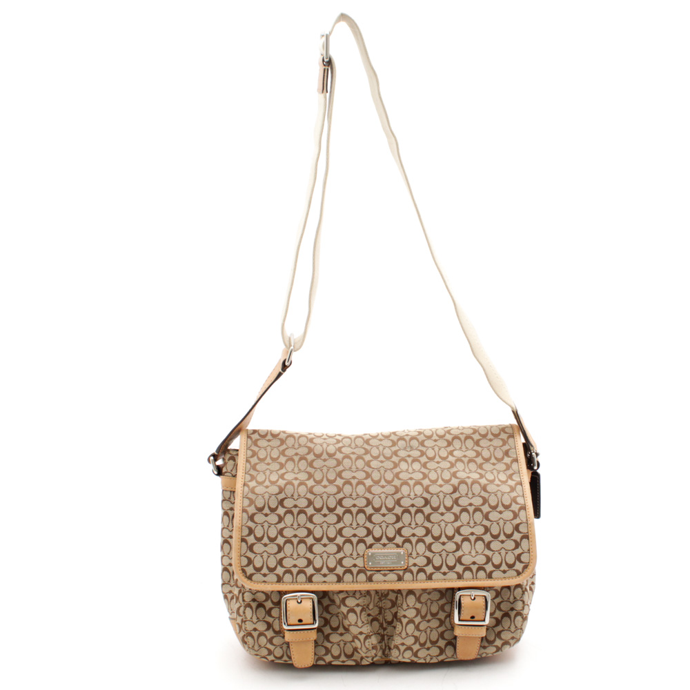 Coach Signature Canvas and Leather Crossbody Messenger Bag