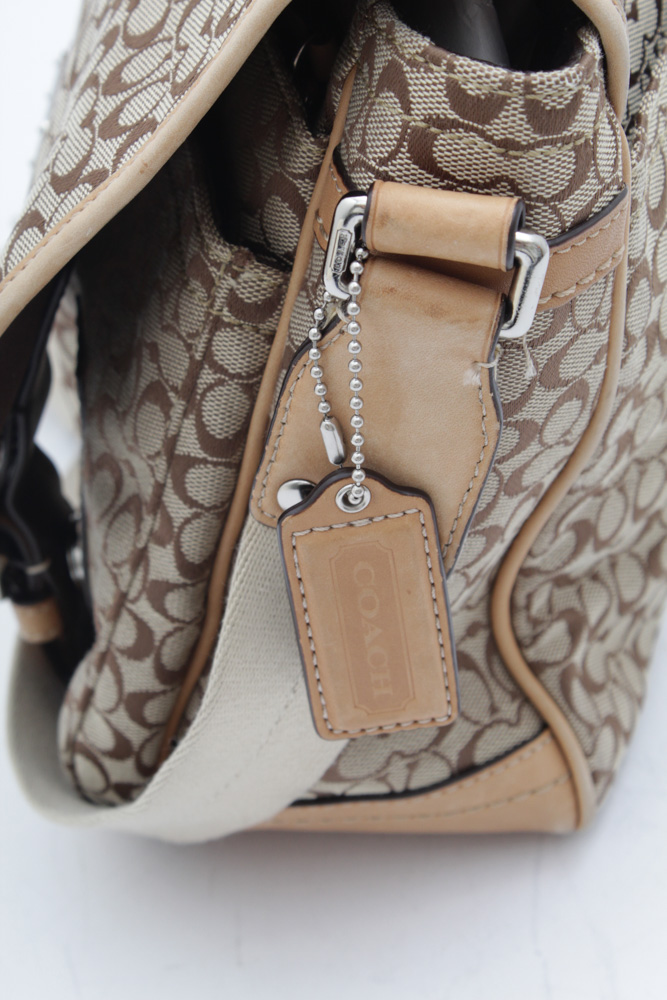 Coach Signature Canvas and Leather Crossbody Messenger Bag