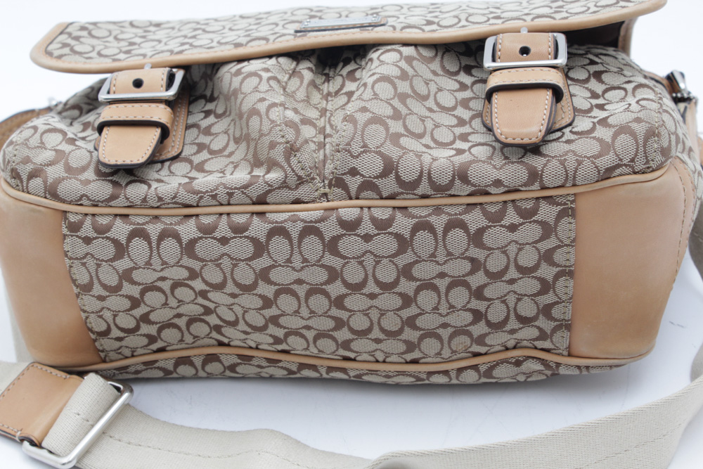 Coach Signature Canvas and Leather Crossbody Messenger Bag