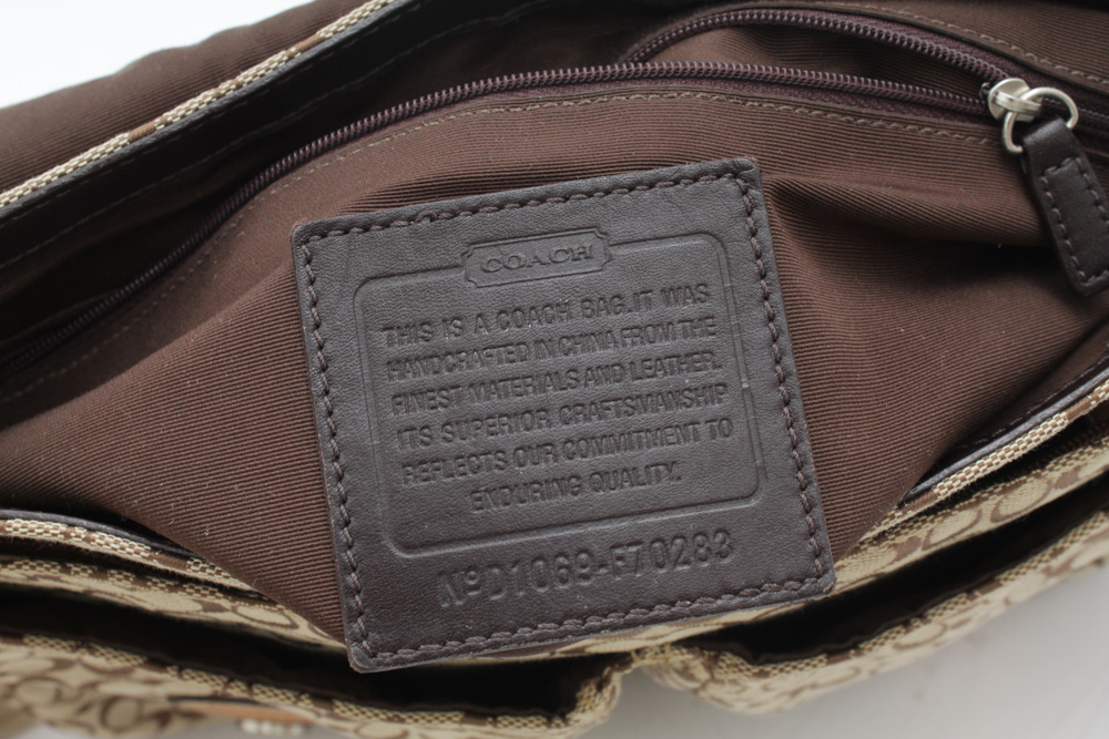 Coach Signature Canvas and Leather Crossbody Messenger Bag