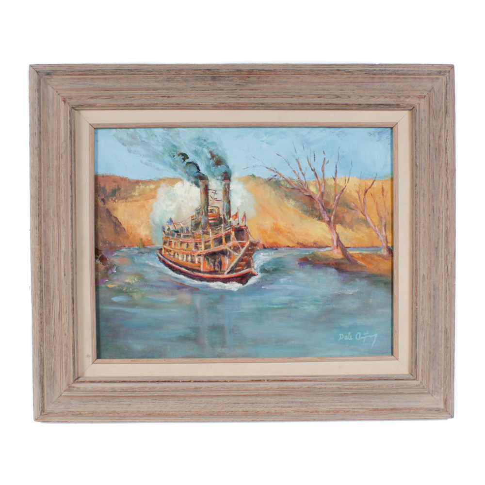Riverboat Oil Painting