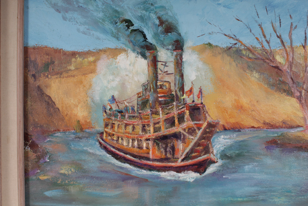 Riverboat Oil Painting