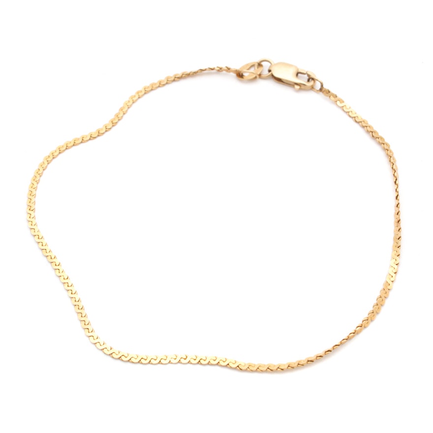 14K Yellow Gold Fancy Link Bracelet