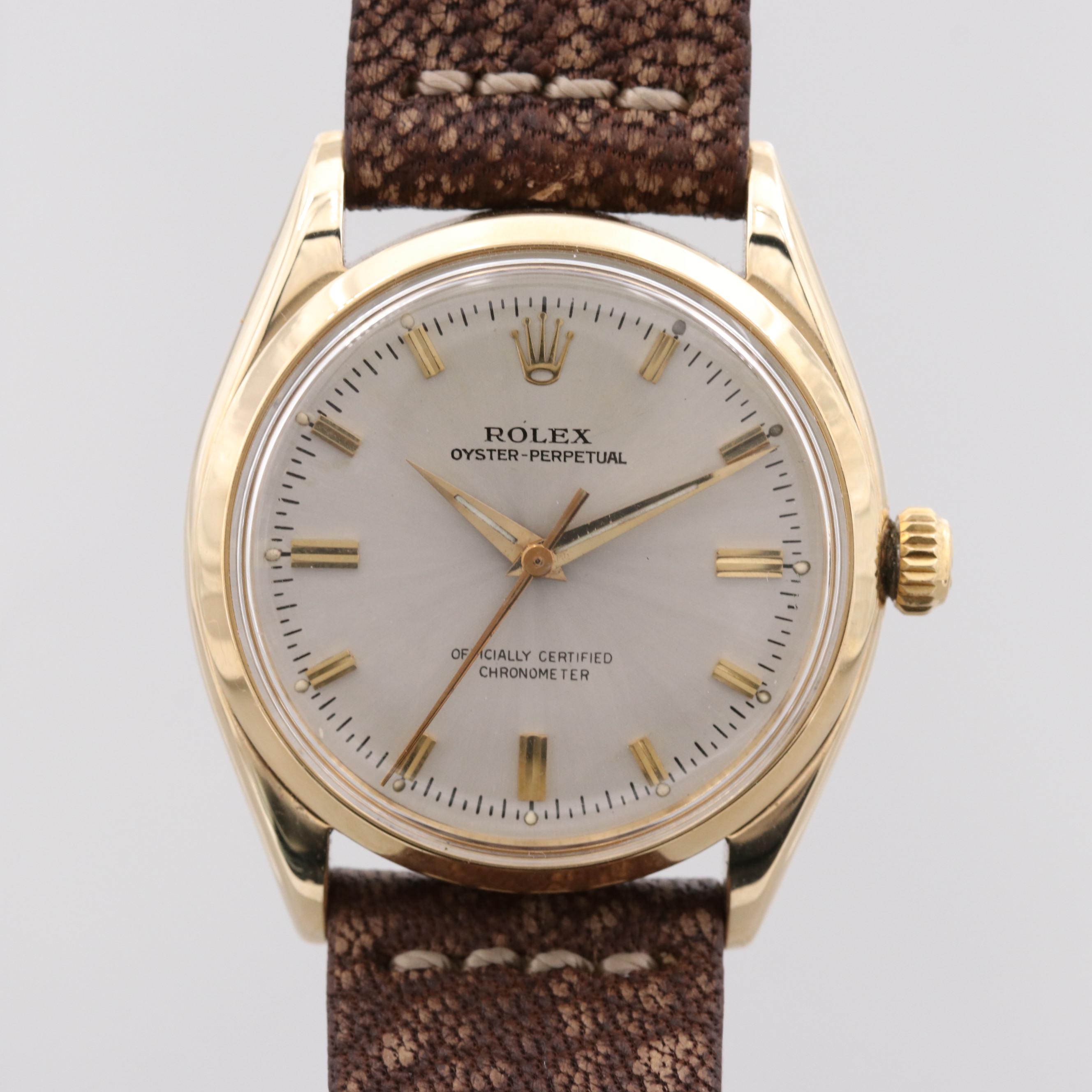 Vintage Rolex Oyster-Perpetual 14K Yellow Gold Watch