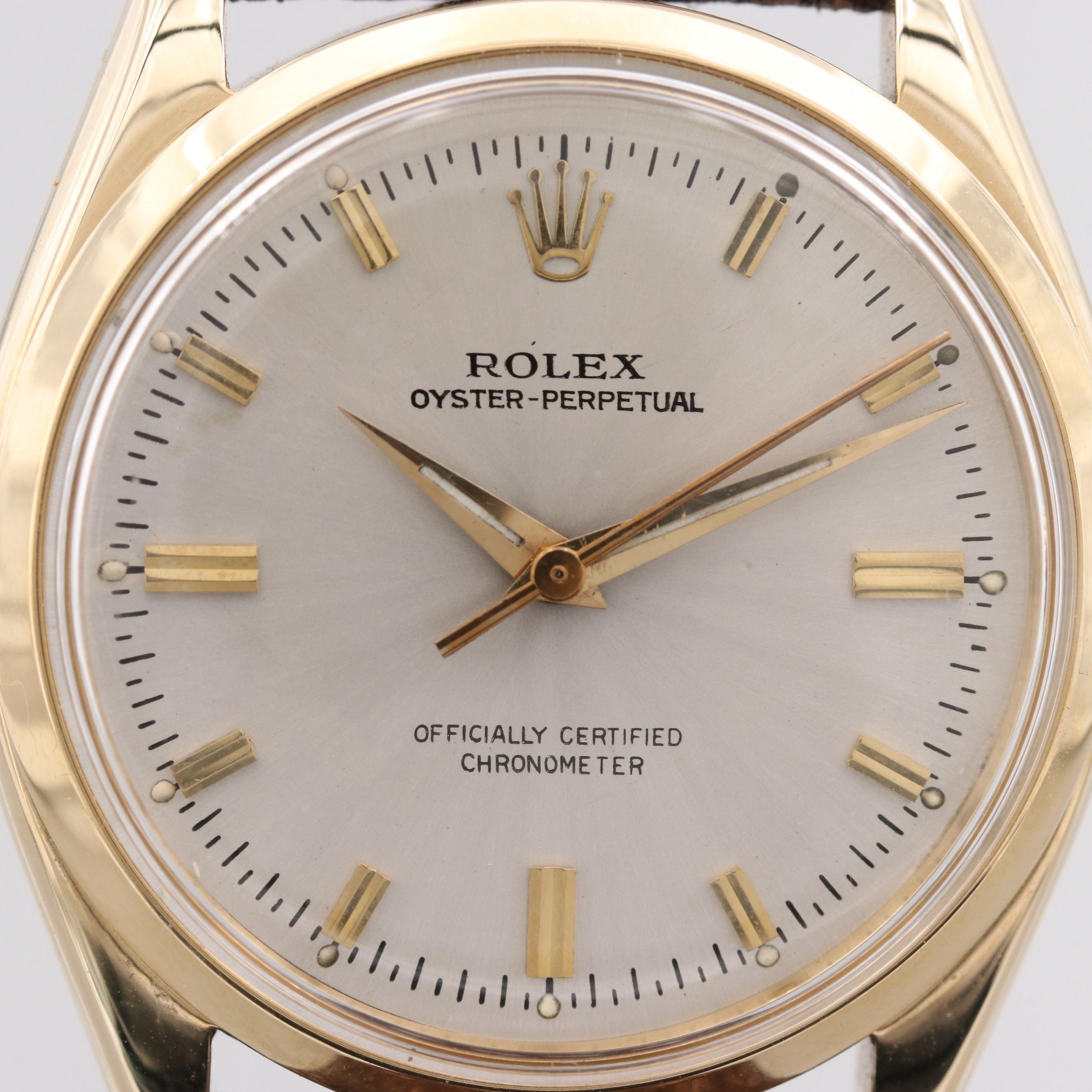 Vintage Rolex Oyster-Perpetual 14K Yellow Gold Watch