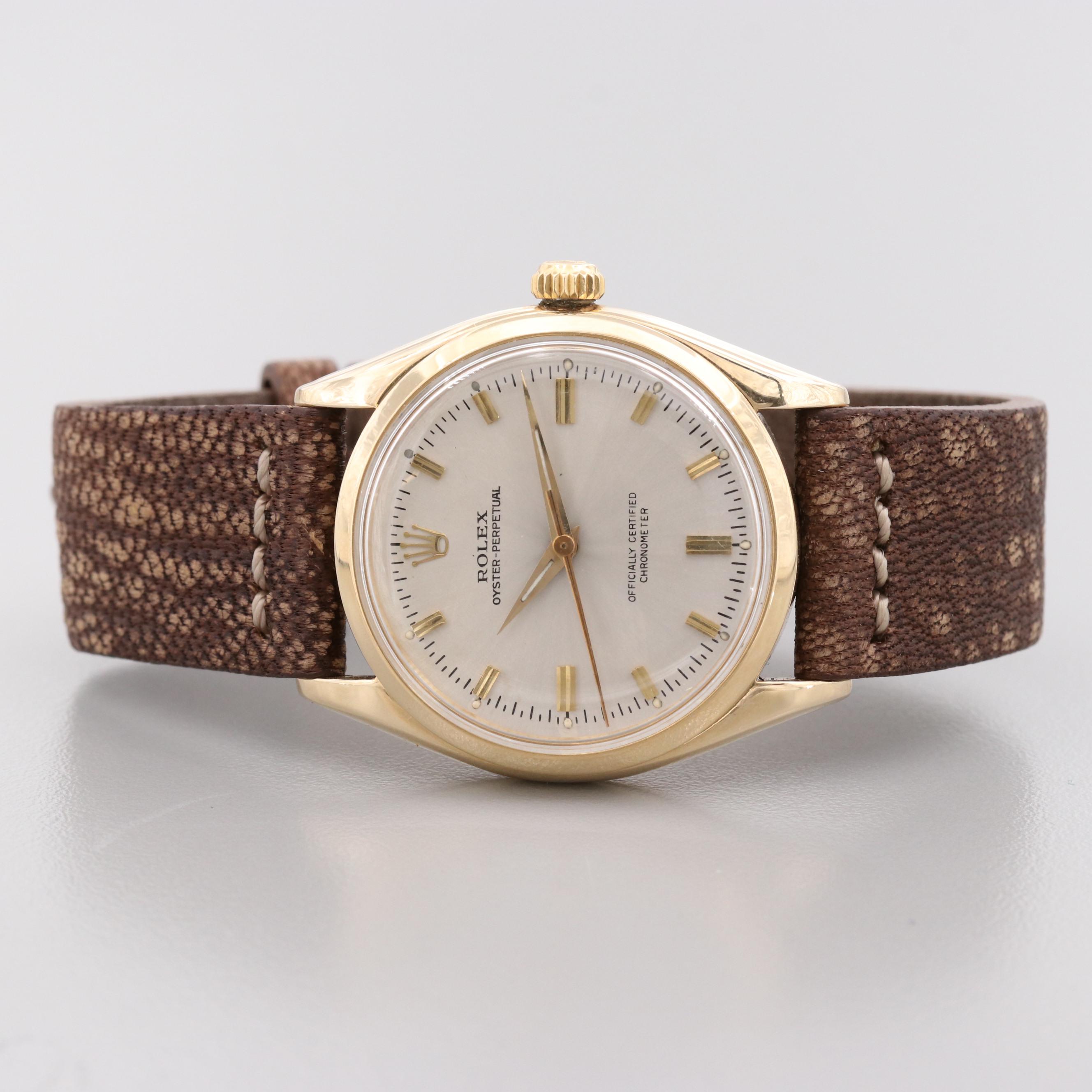 Vintage Rolex Oyster-Perpetual 14K Yellow Gold Watch