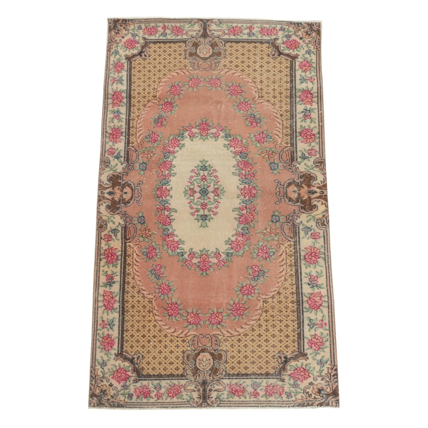 Hand-Knotted Turkish Savonnerie Style Wool Area Rug