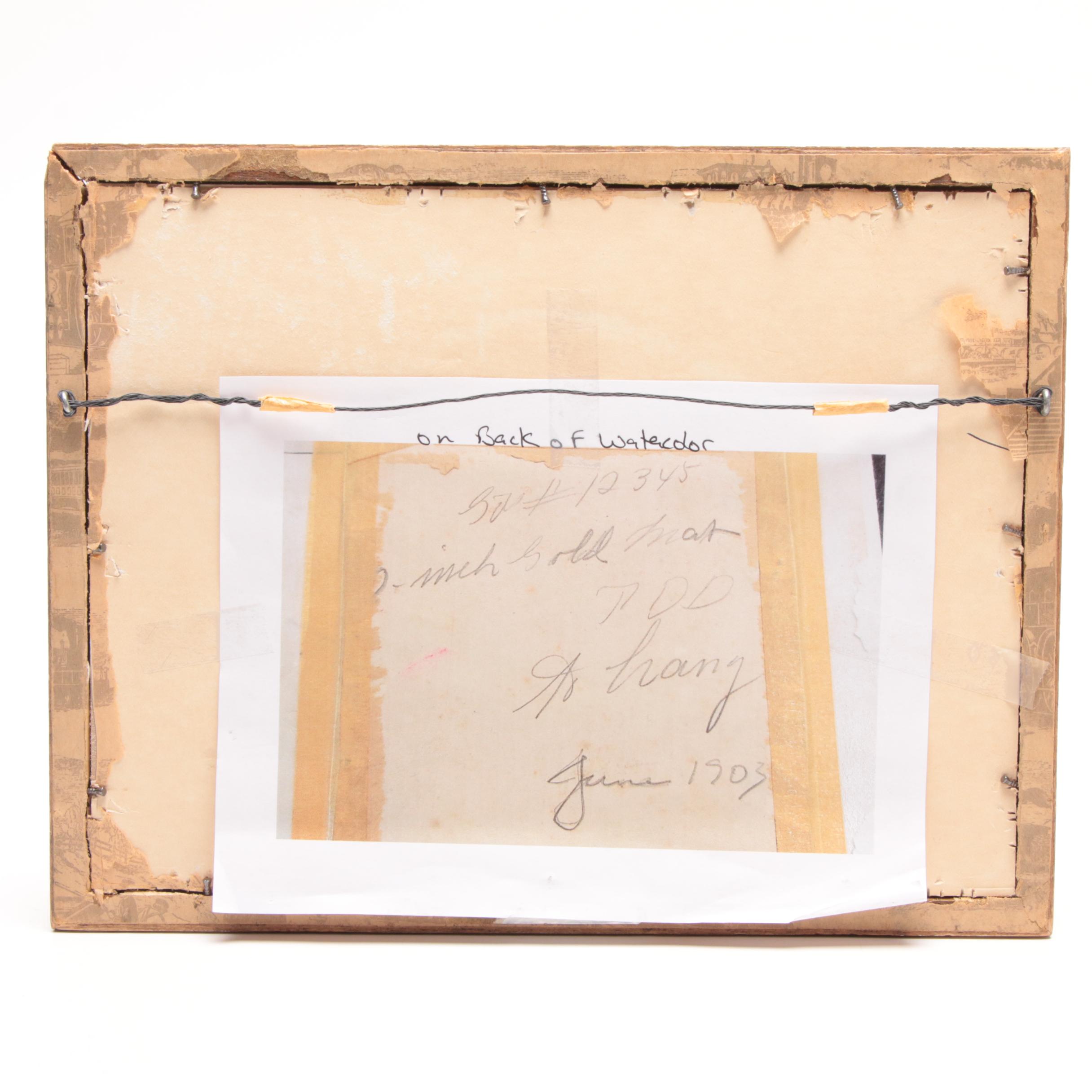 Early 20th Century Gouache and Watercolor Painting of Coastal Landscape