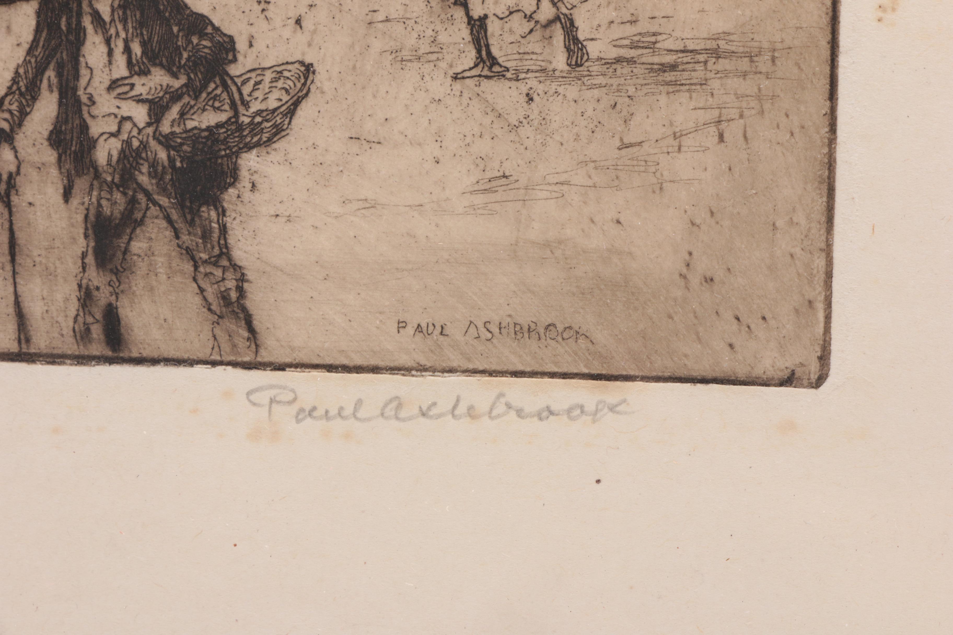 Paul Ashbrook Etching "New Orleans, Lafitte's Forge"