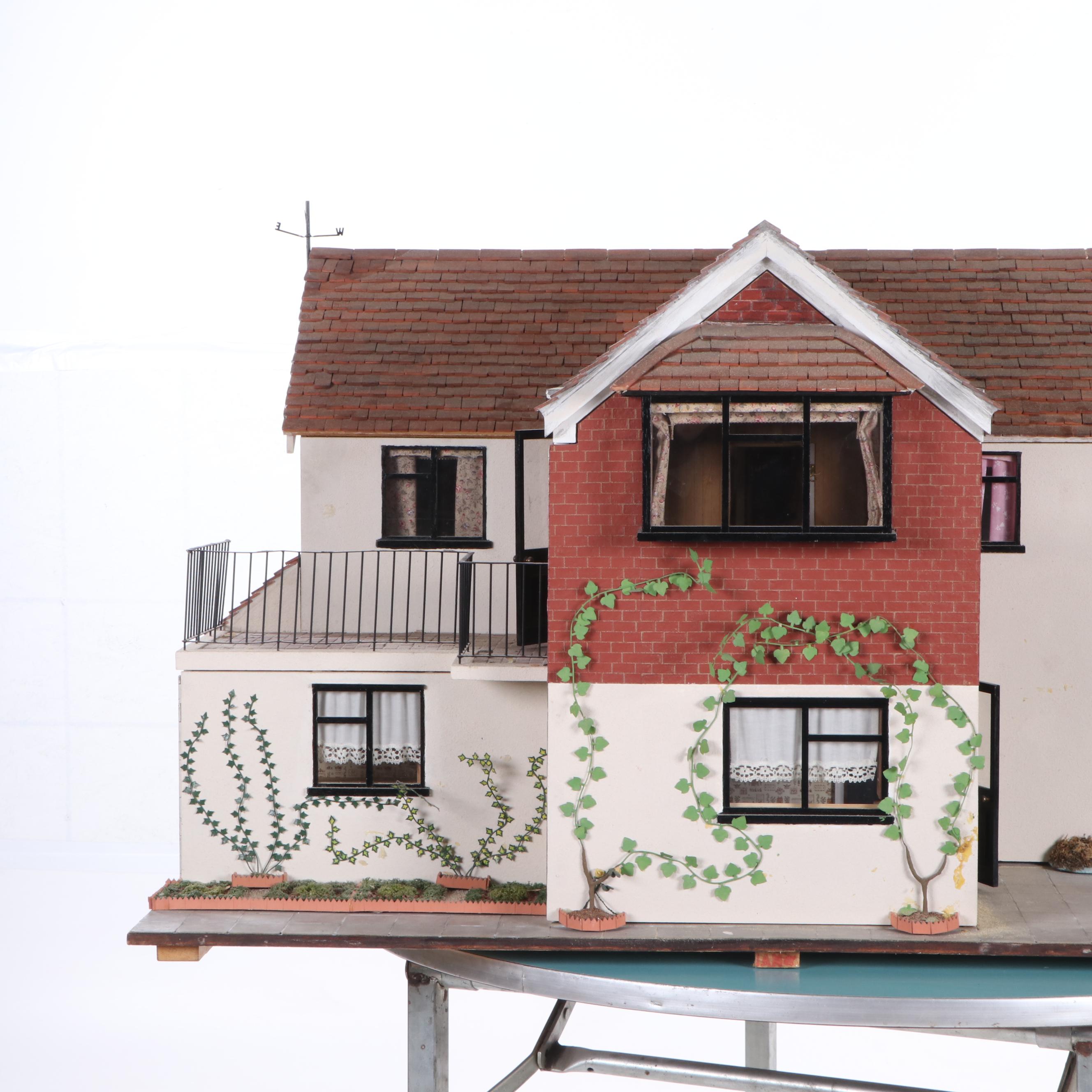 English Cottage Dollhouse with Miniatures