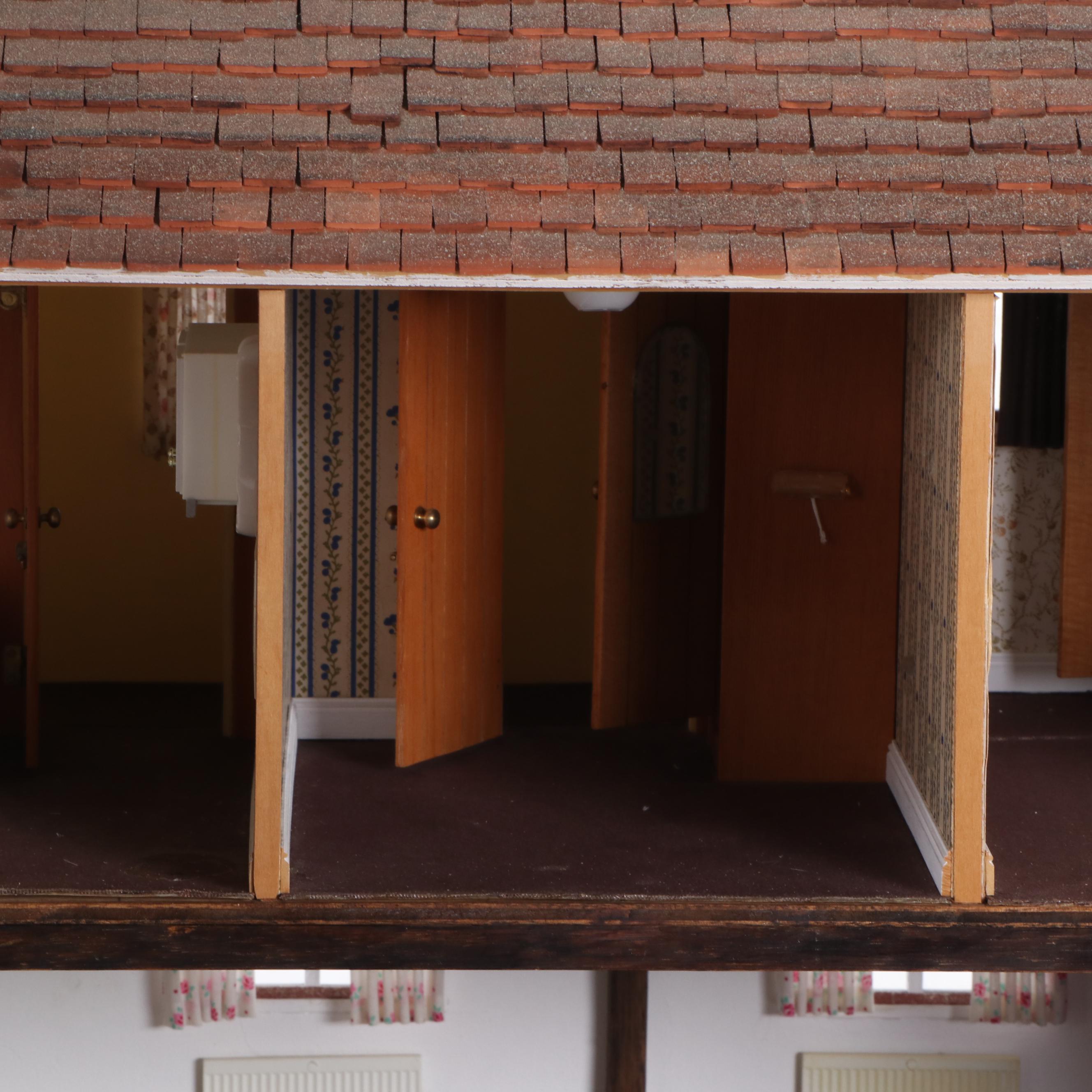 English Cottage Dollhouse with Miniatures