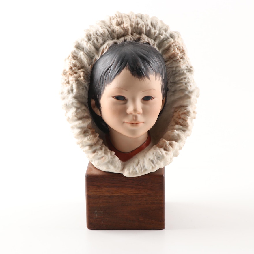 Cybis "Eskimo Child - Snow Bunting" Figurine