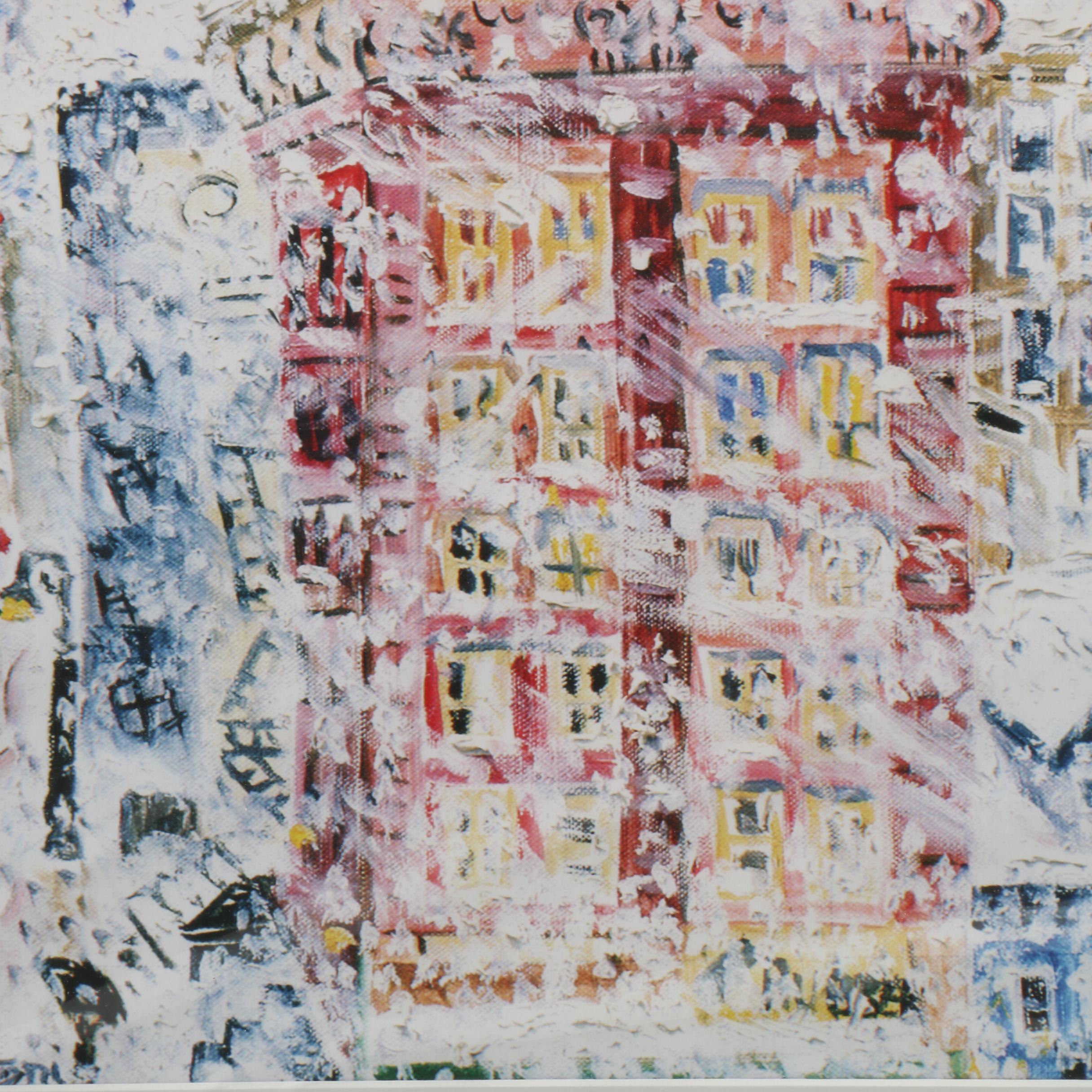 Thailene Jon Scully Offset Lithograph from Original Painting "Winter Storm, NYC"