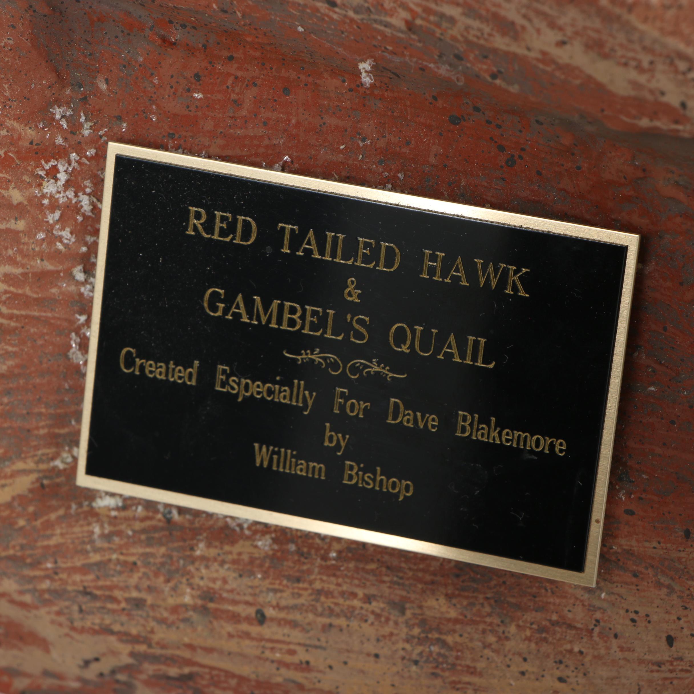 "Red-Tailed Hawk" Wood-Carved Sculpture by William Bishop