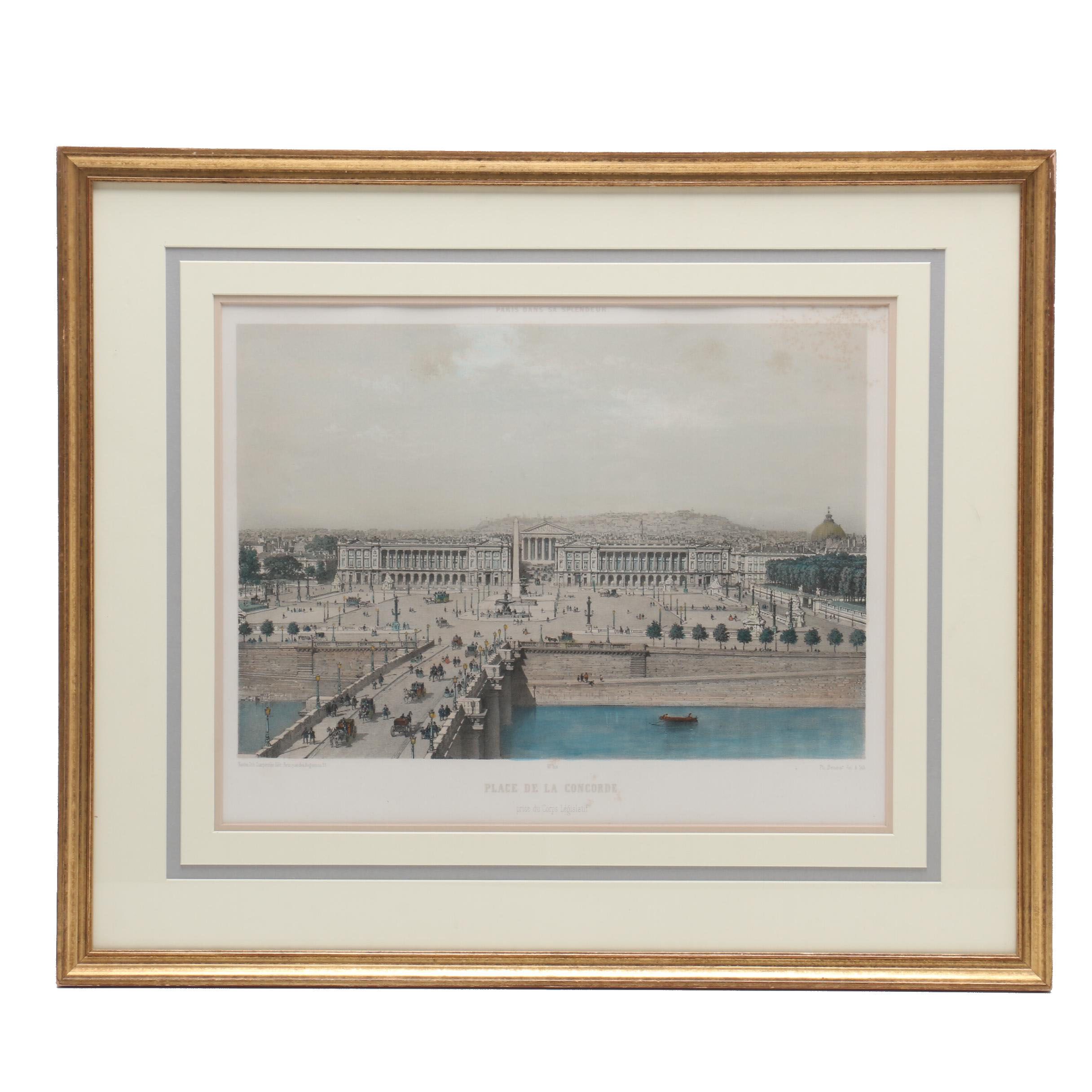 Lithograph after Von Philippe Benoist "Paris Dans Sa Splendeur"