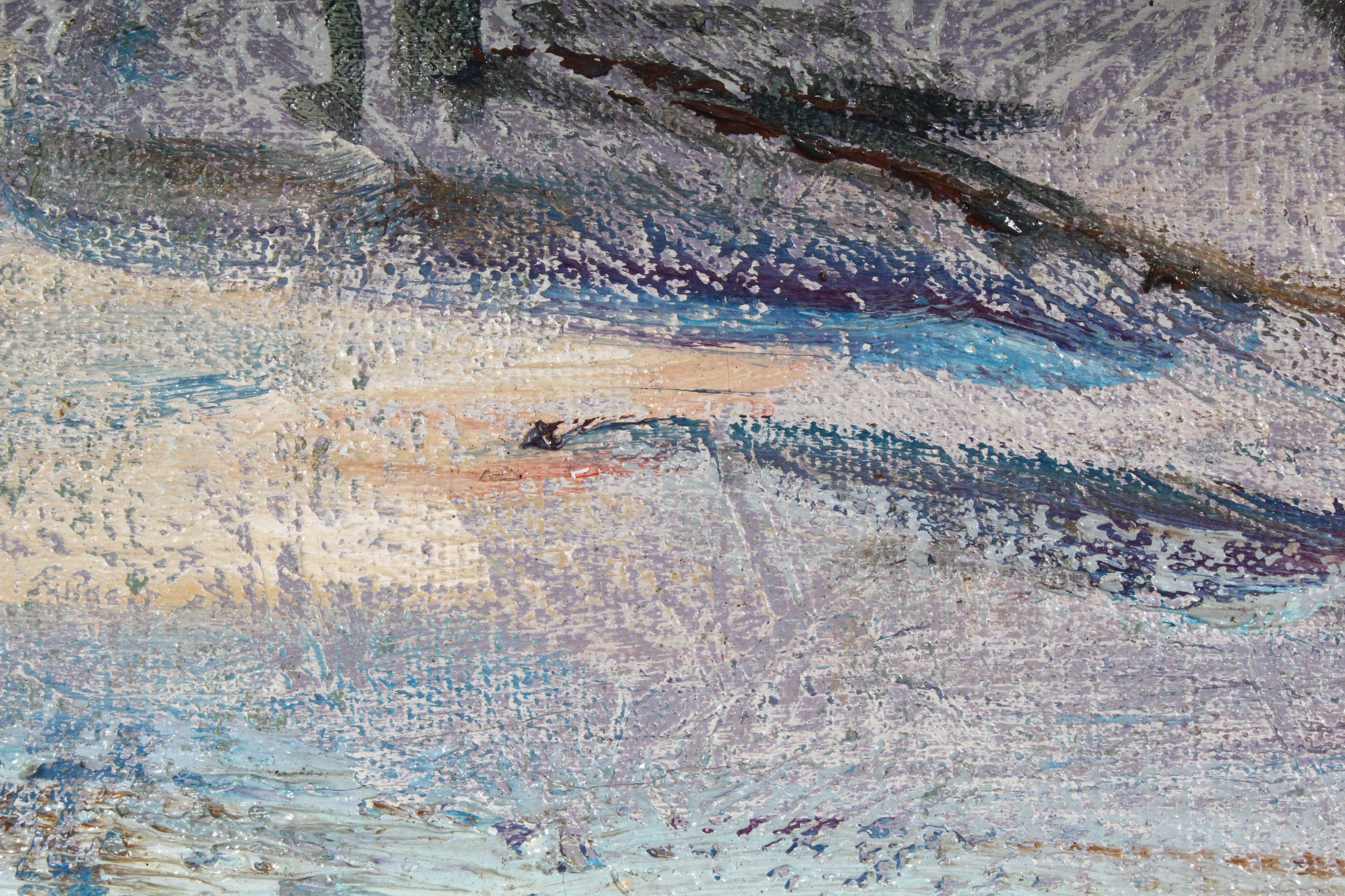 Ernest Guzman Kasas Impasto Oil Painting of European Street Scene