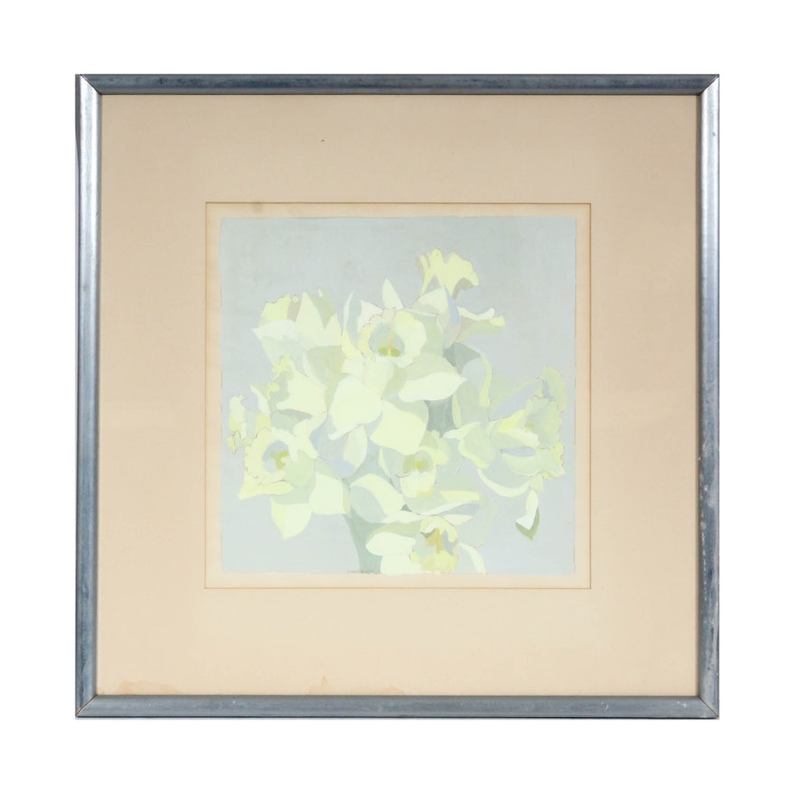Laura Grosch Acrylic Painting "White Daffodils"