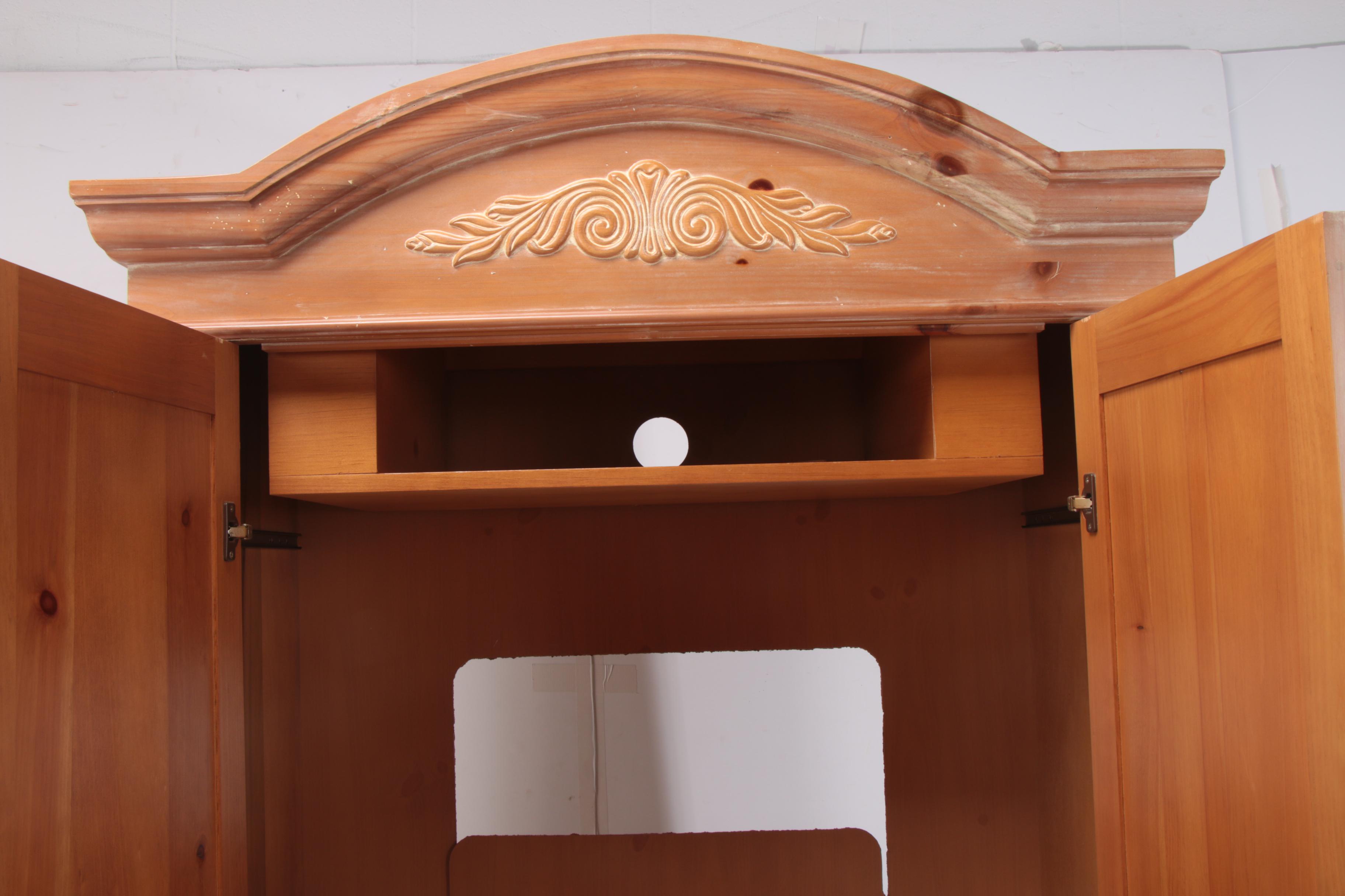 Broyhill Furniture French Provincial Style Pine Media Armoire