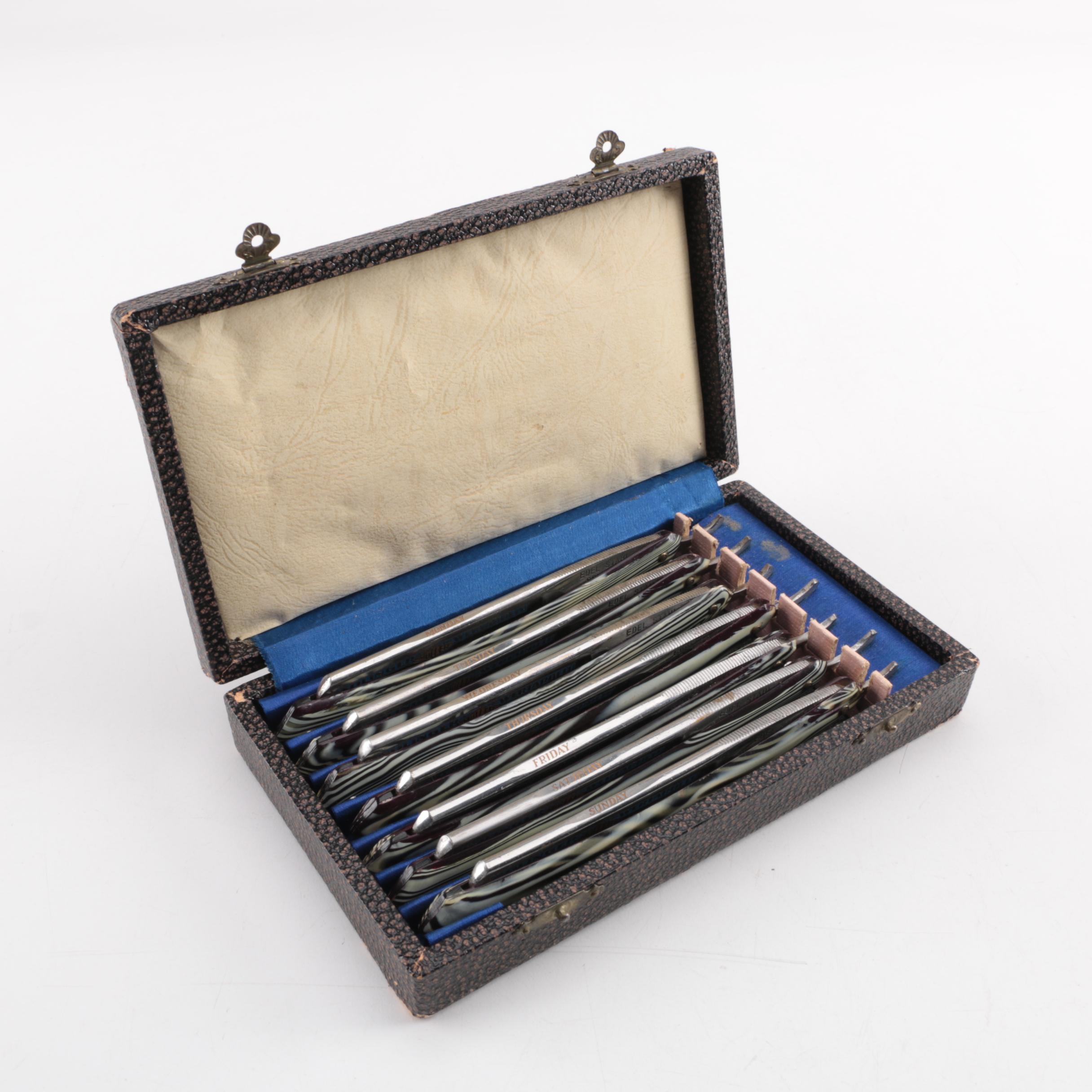 Solingen Seven Day Straight Razor Set with Presentation Case