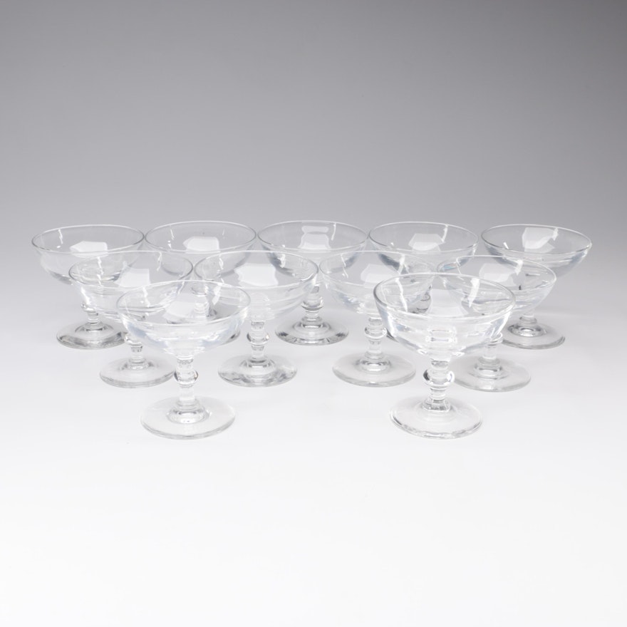 Steuben Art Glass Champagne Coupes, Mid-Century