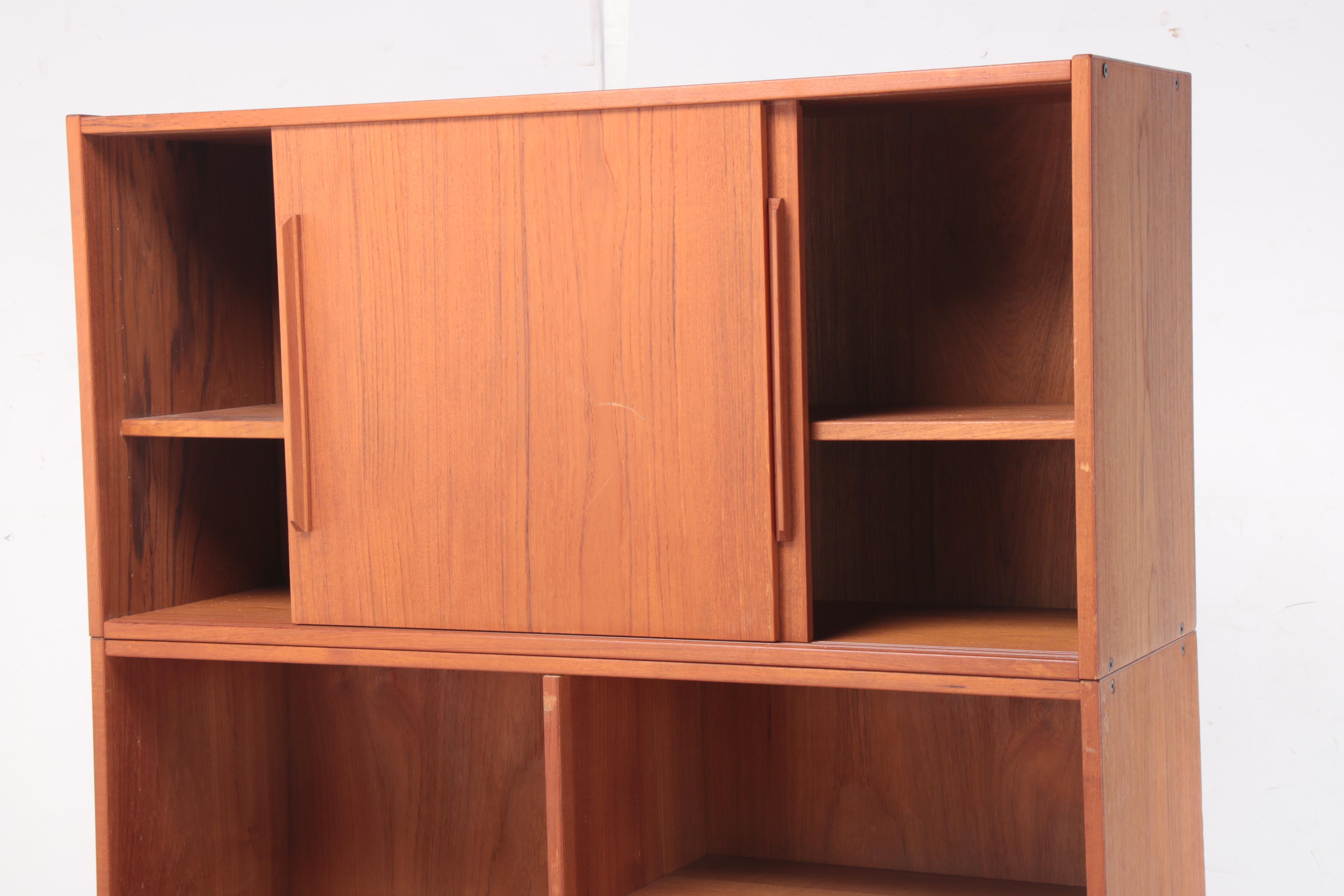 Danish Modern Teak Modular Cabinet-on-Bookcase-on-Chest, Circa 1960