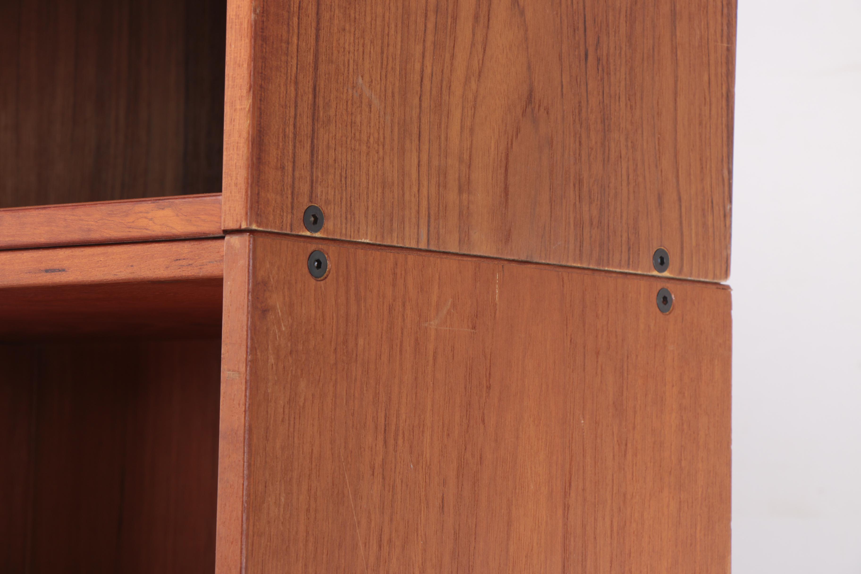 Danish Modern Teak Modular Cabinet-on-Bookcase-on-Chest, Circa 1960