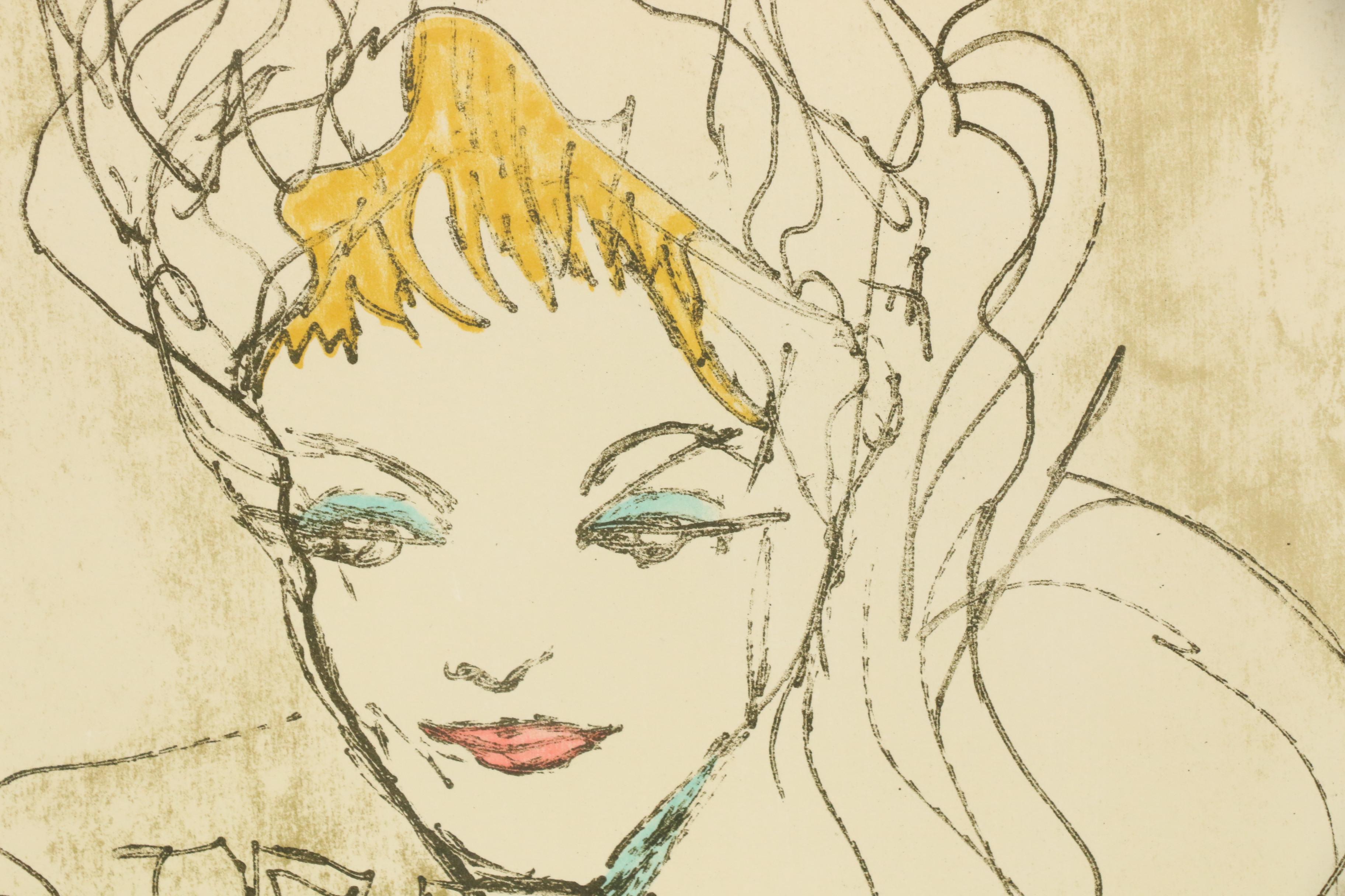 Ernest Leroy "Lobo" Nocho Artist's Proof Lithograph "Red Feather"