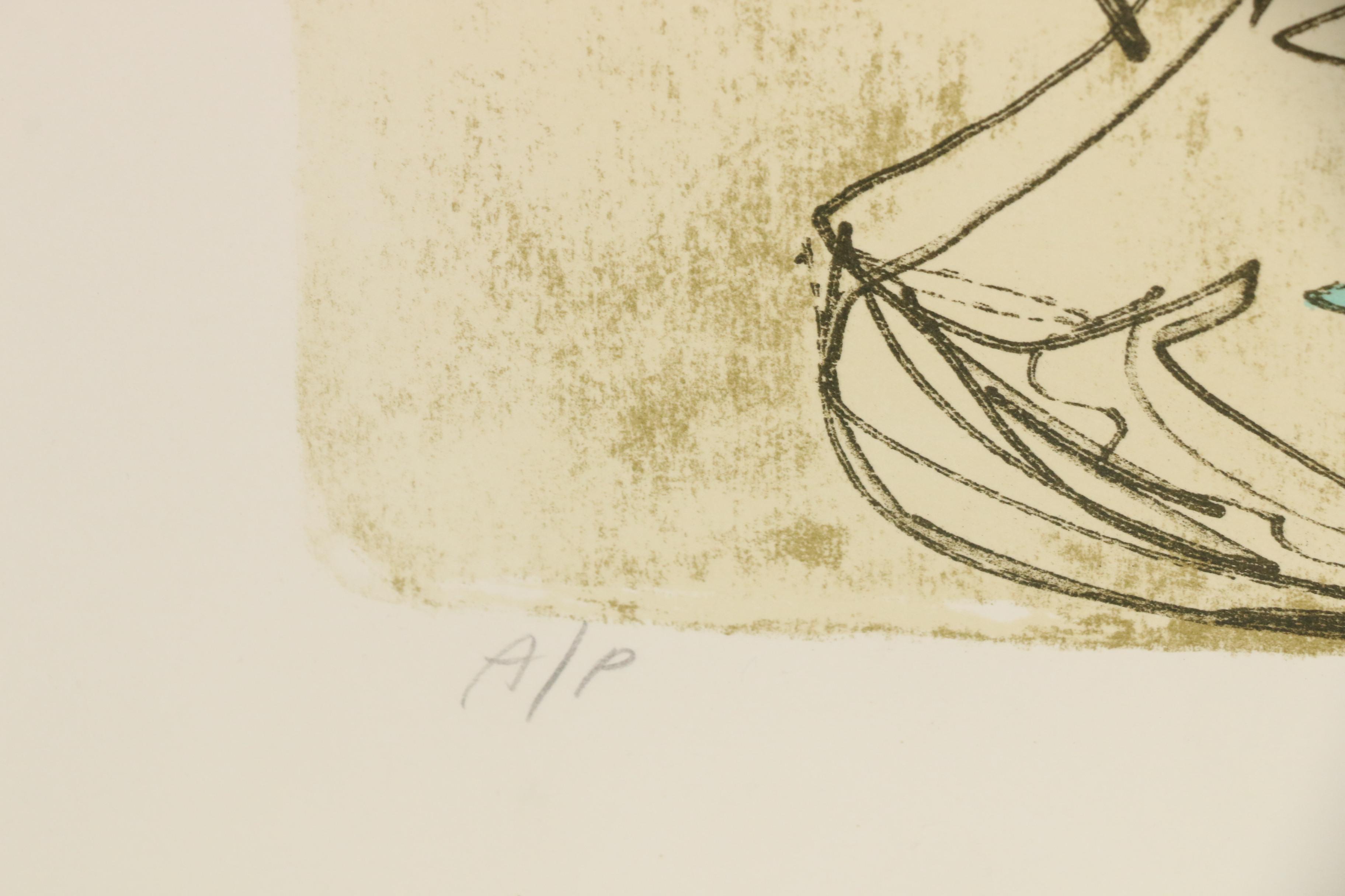 Ernest Leroy "Lobo" Nocho Artist's Proof Lithograph "Red Feather"