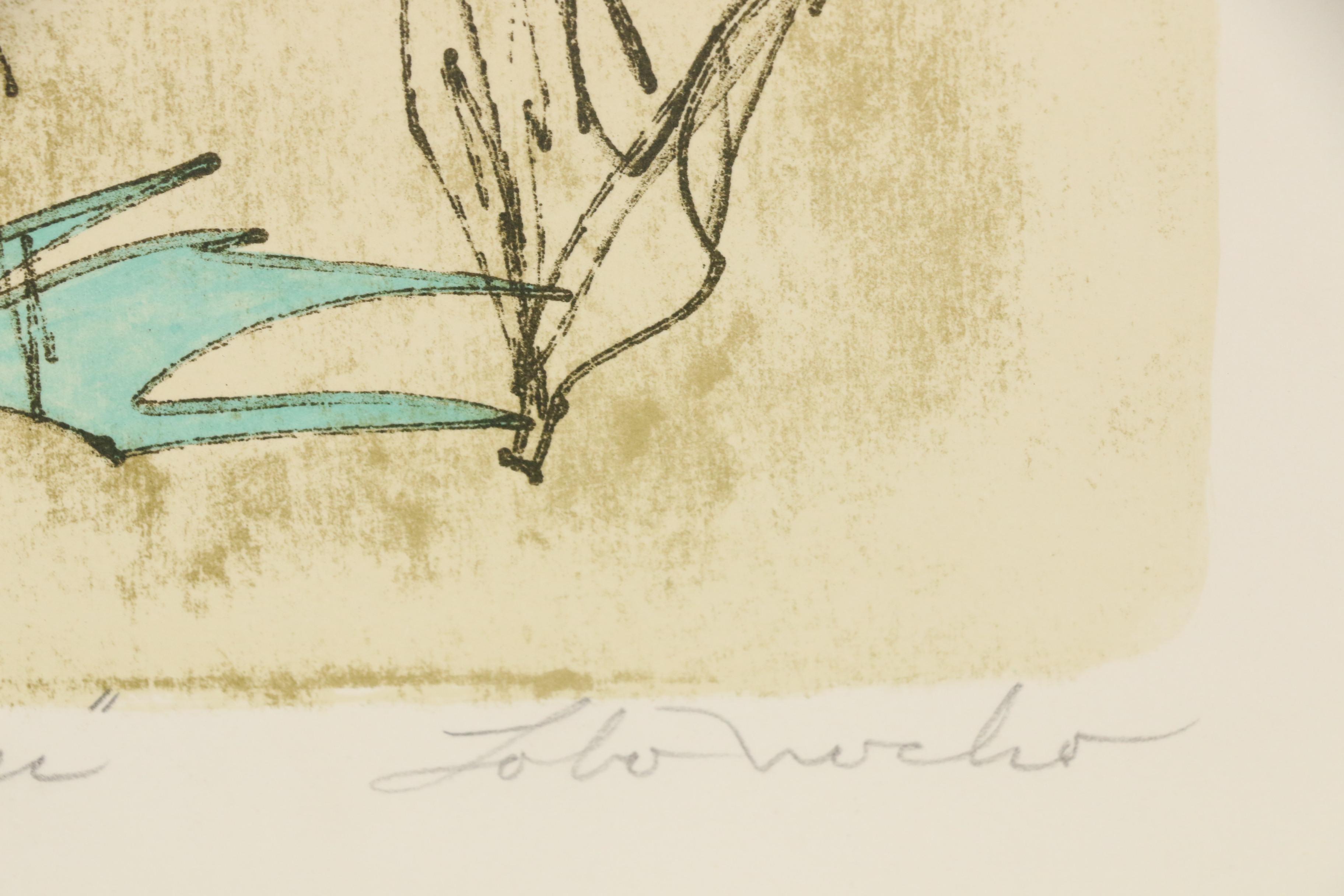 Ernest Leroy "Lobo" Nocho Artist's Proof Lithograph "Red Feather"